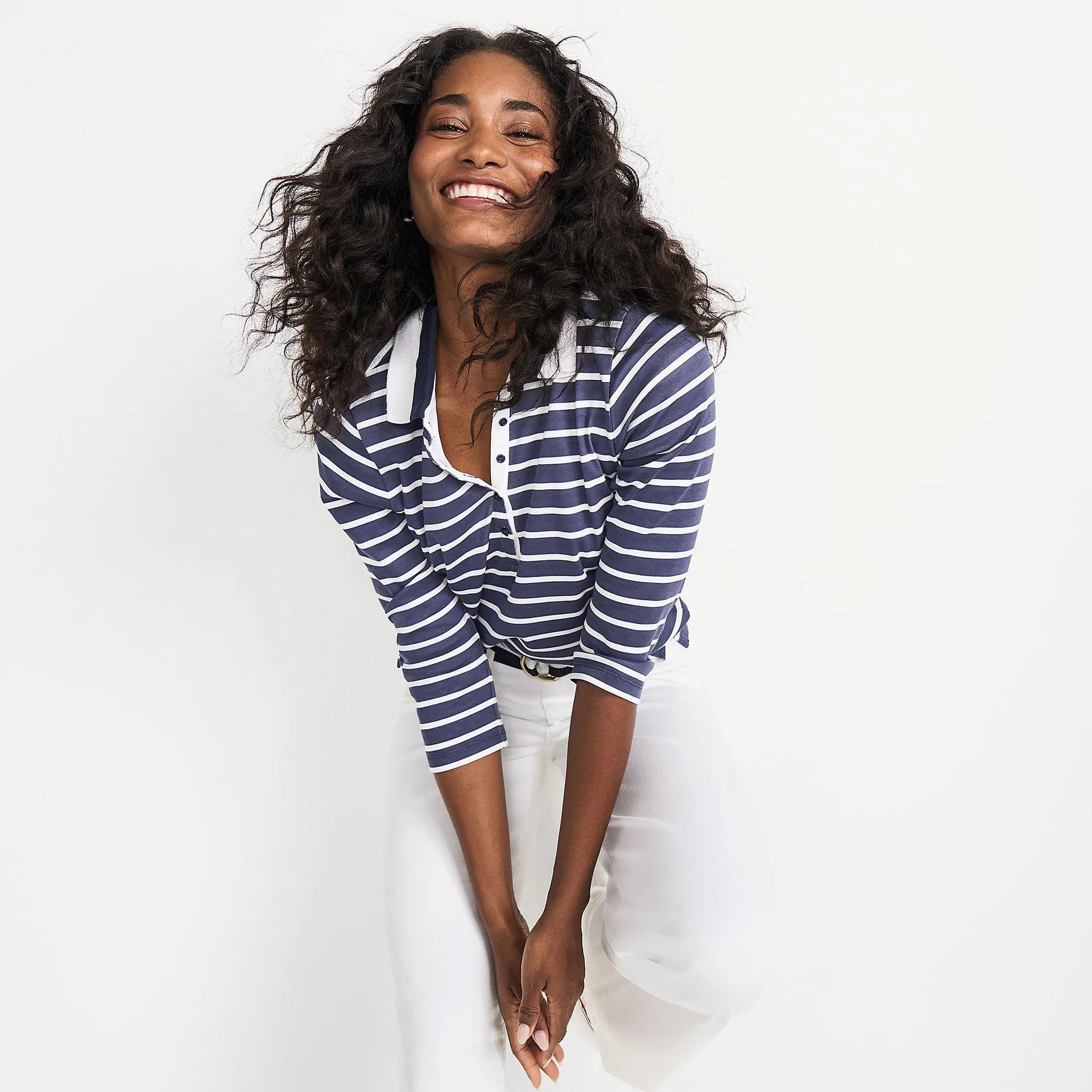 Women's 3/4 Sleeve Supima Cotton Polo Shirt