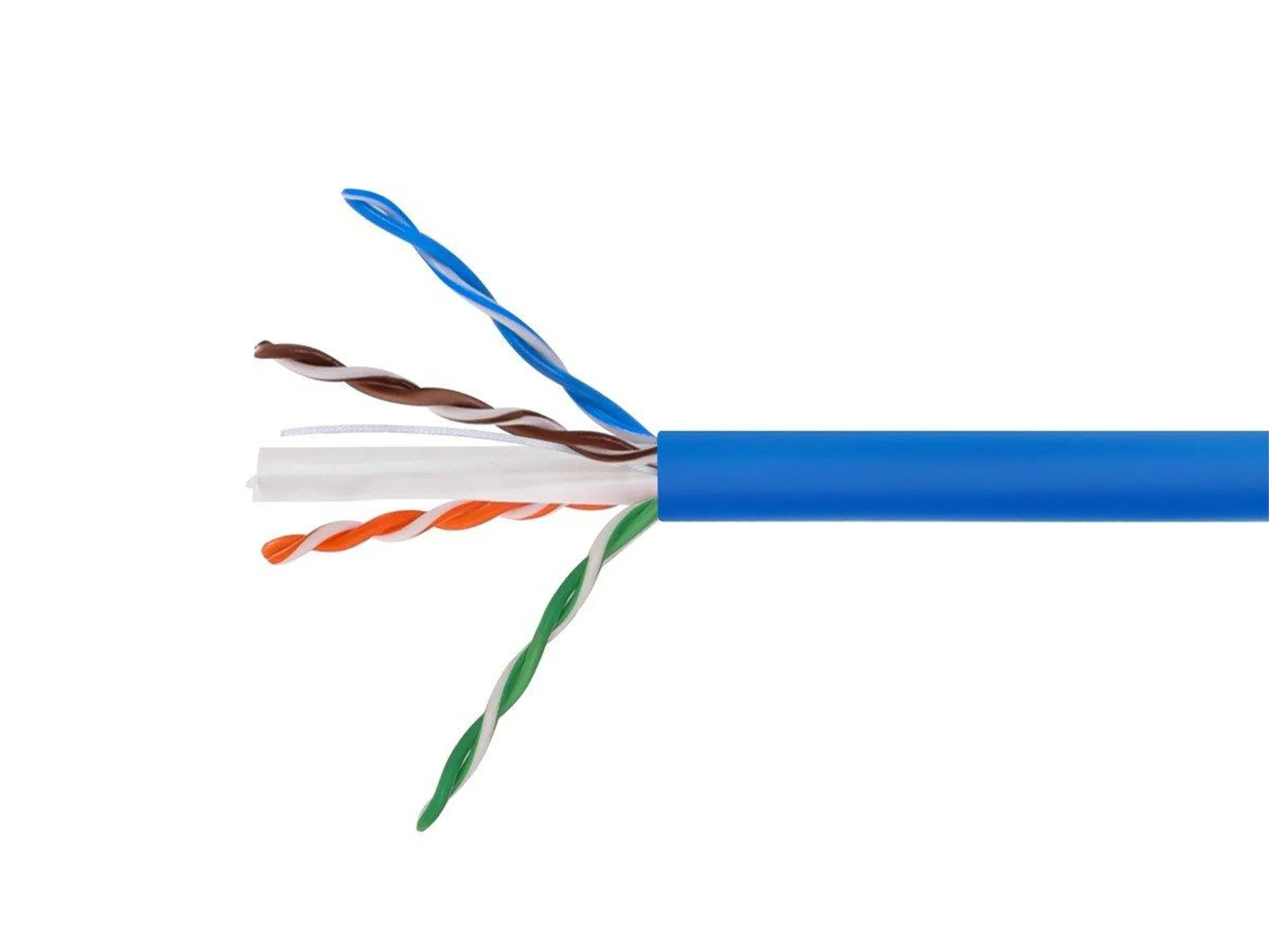 Monoprice Cat6 1000ft Blue CM UL Bulk Cable, Stranded (w/spine), UTP, 24AWG, 550MHz, Pure Bare Copper, Pull Box, Bulk Ethernet Cable