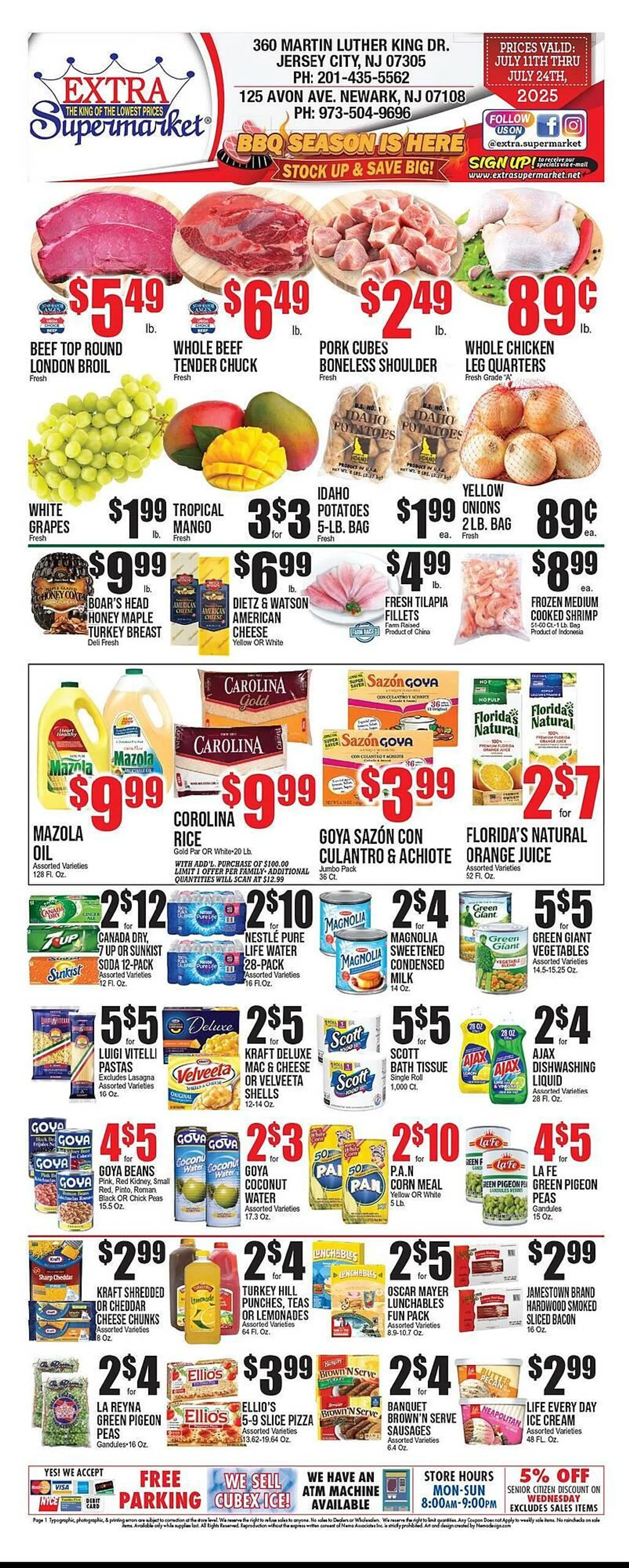 Weekly ad Extra Supermarket Weekly Ad from July 11 to July 24 2025 - Page 1