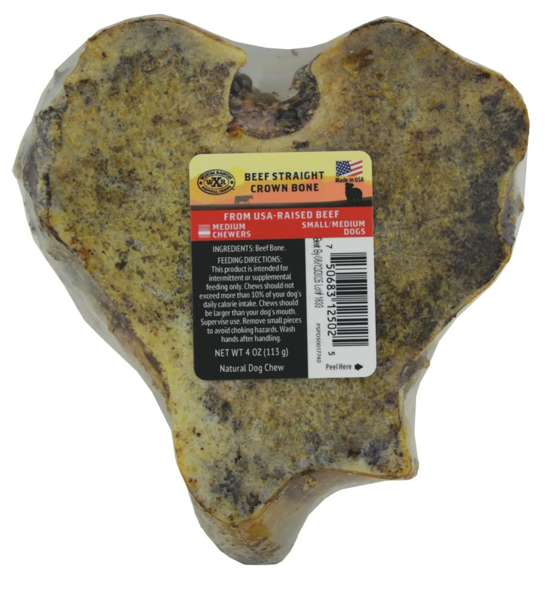 Wixom Ranch Natural Chews Beef Straight Crown Bone