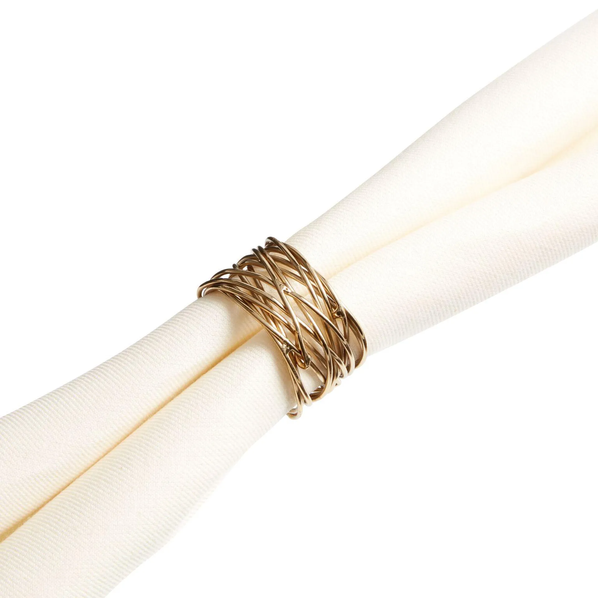 Gold Wire Nest Napkin Rings Set of 4