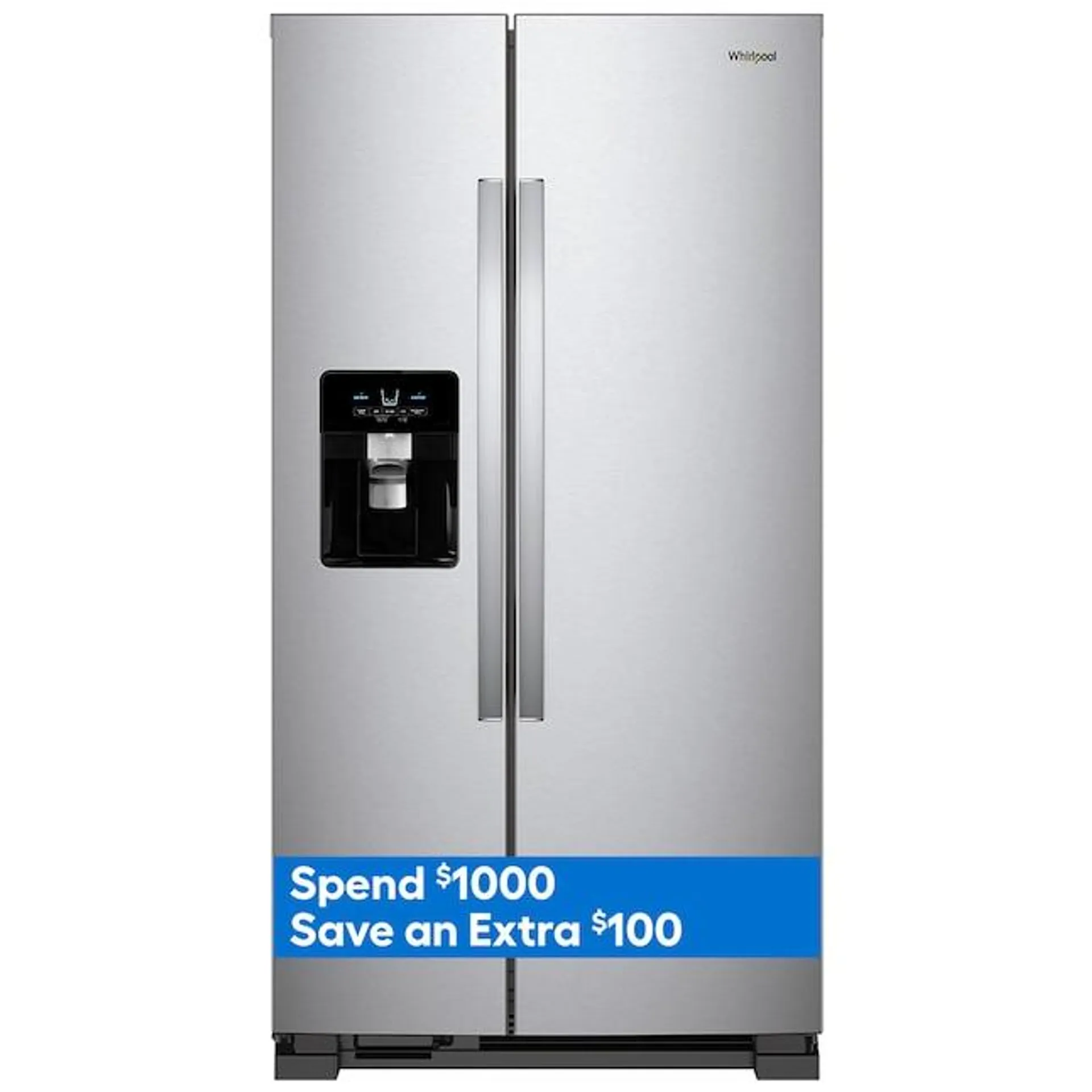 Whirlpool 21.4-cu ft Side-by-Side Refrigerator with Ice Maker, Water and Ice Dispenser (Fingerprint Resistant Stainless Steel)