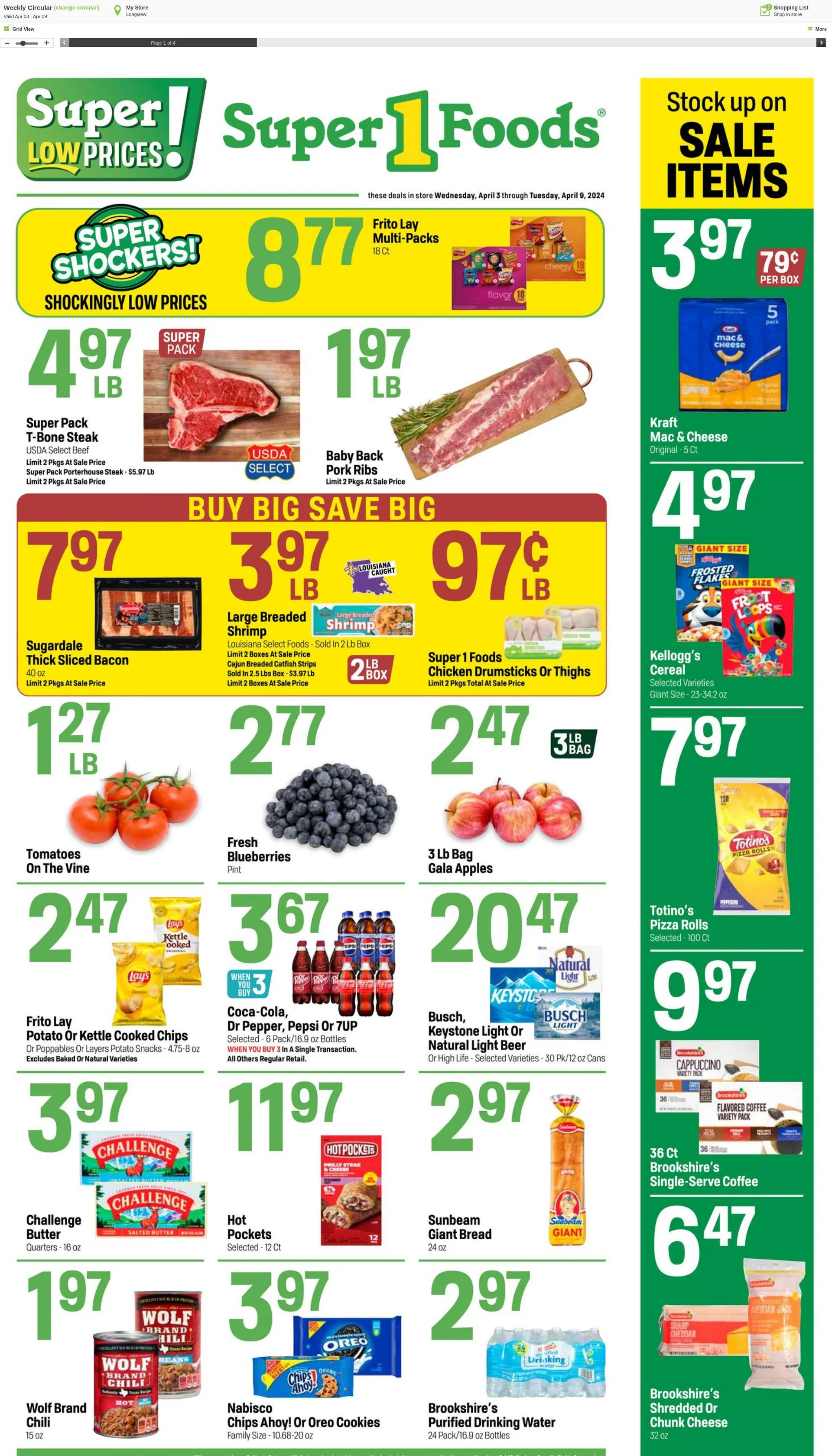 Weekly ad Super1Foods from April 3 to April 9 2024 - Page 