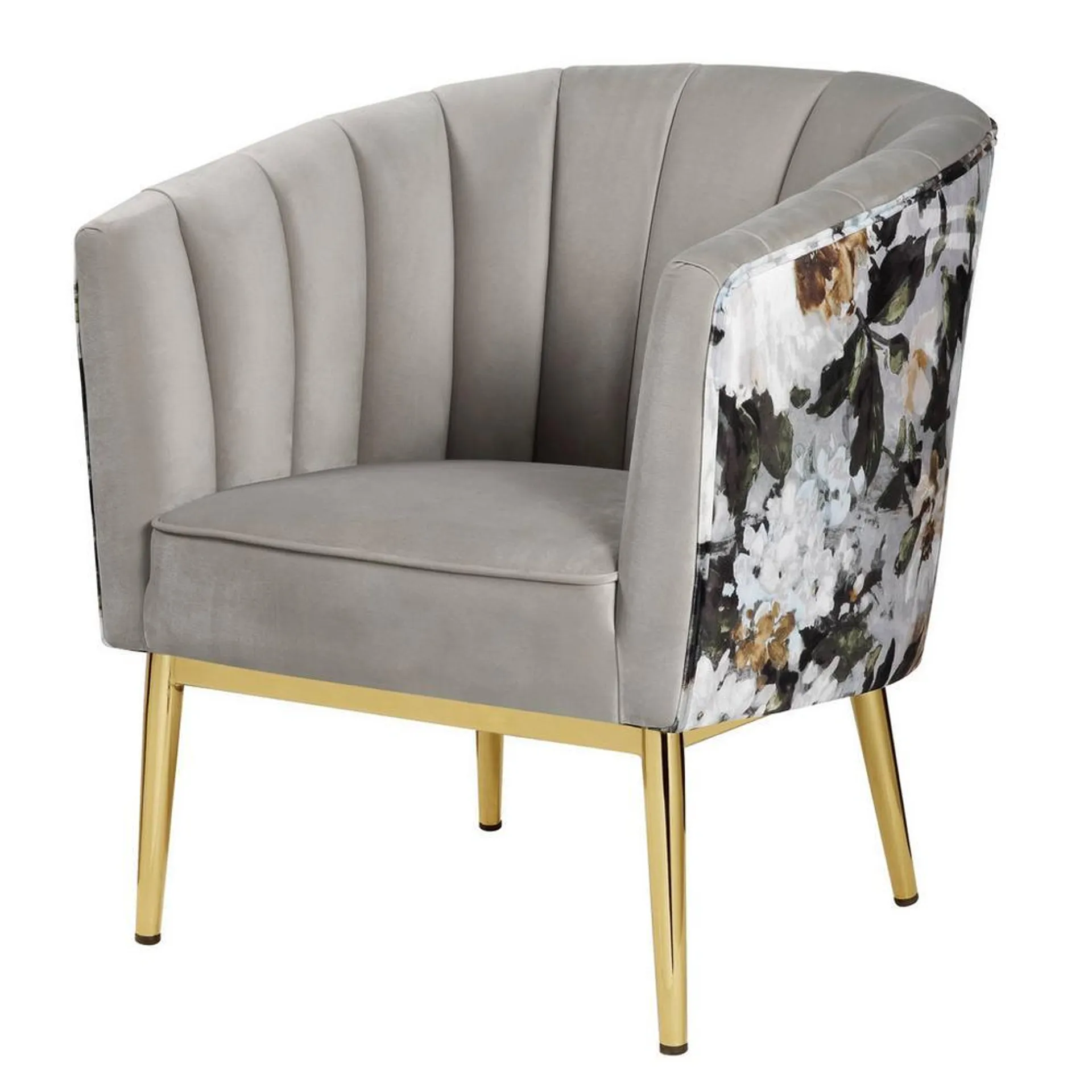 Colla Accent Chair - Gray & Gold