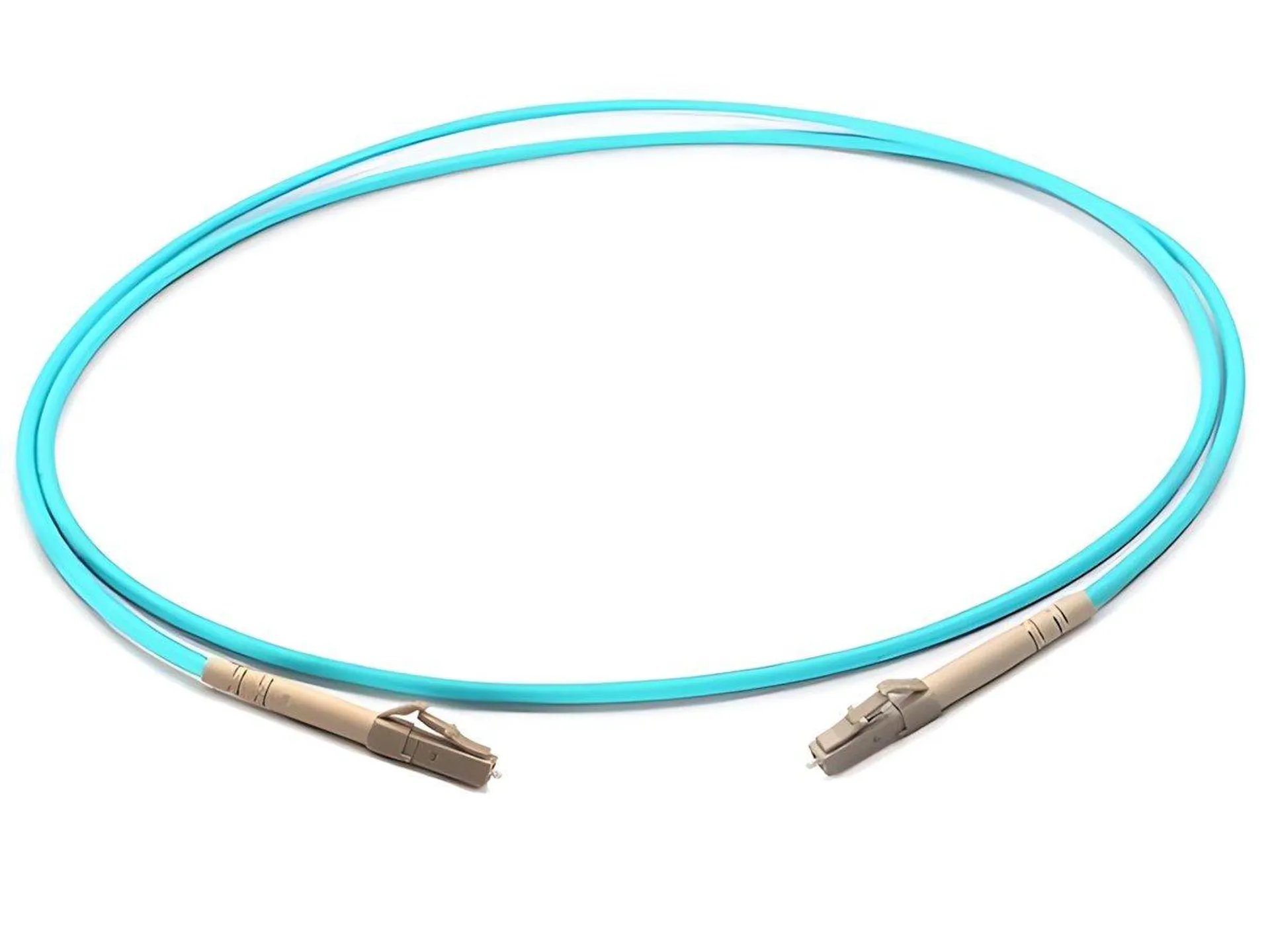 Monoprice Multi-Mode OM3 Fiber Optic Cable - SC-SC UL 3mm 50/125 OFNR Simplex Aqua 2m