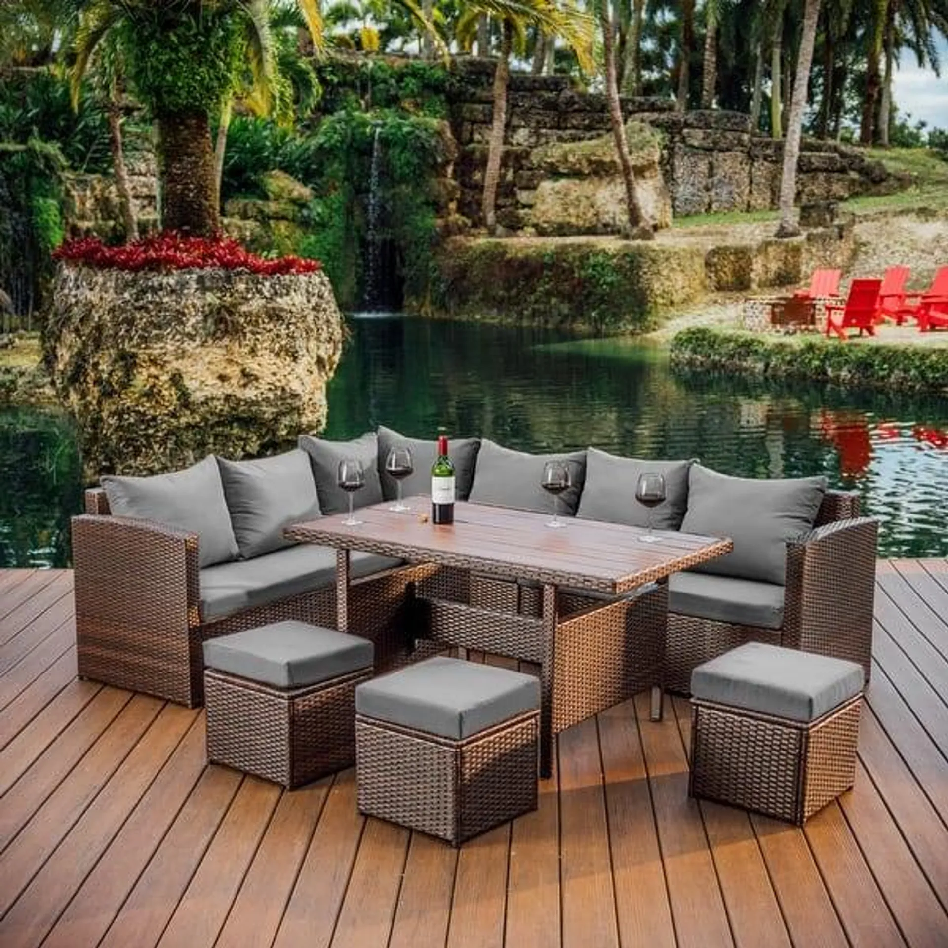 Nestl 7-Piece Outdoor Wicker Patio Dining Set