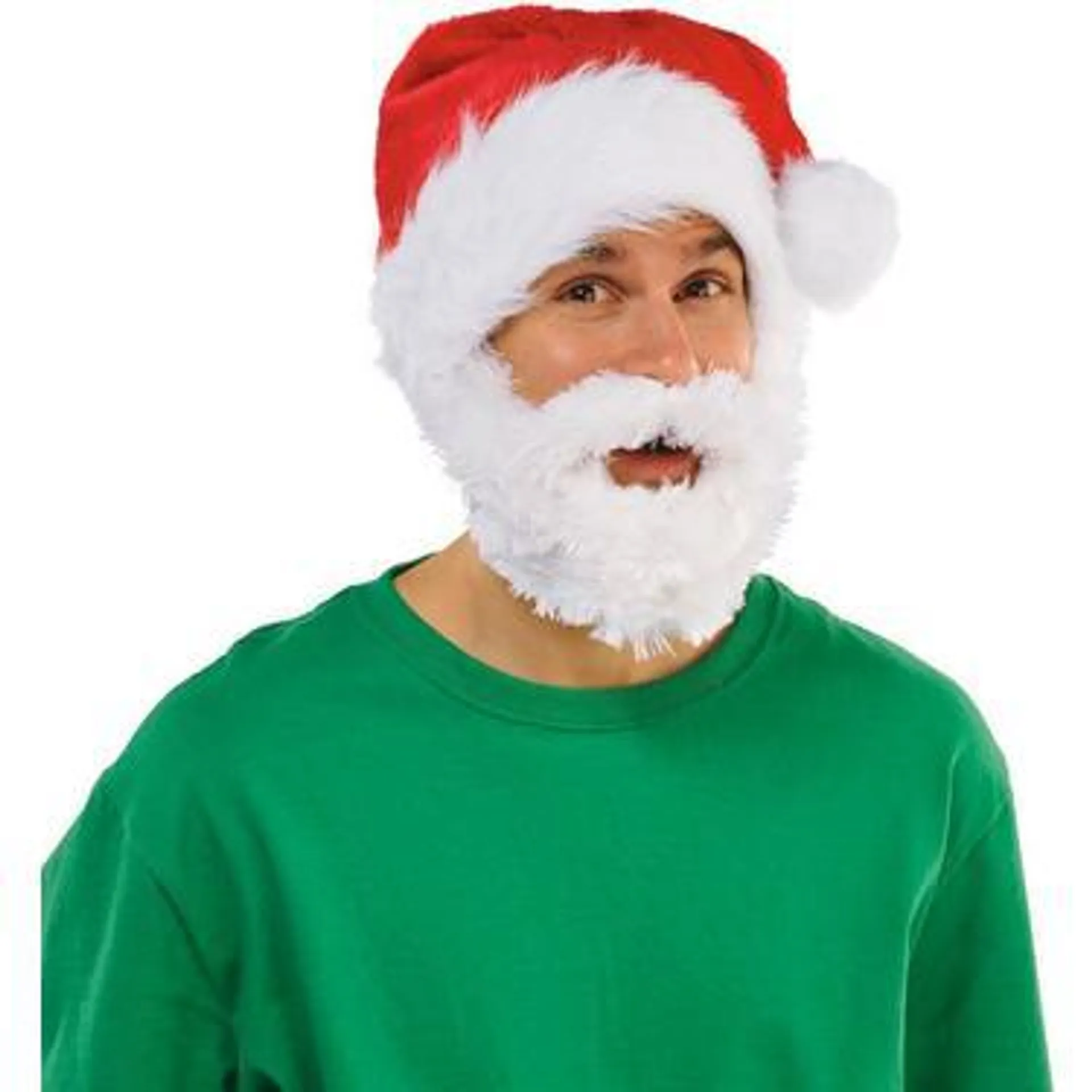 Adjustable Santa Hat with Beard for Kids & Adults