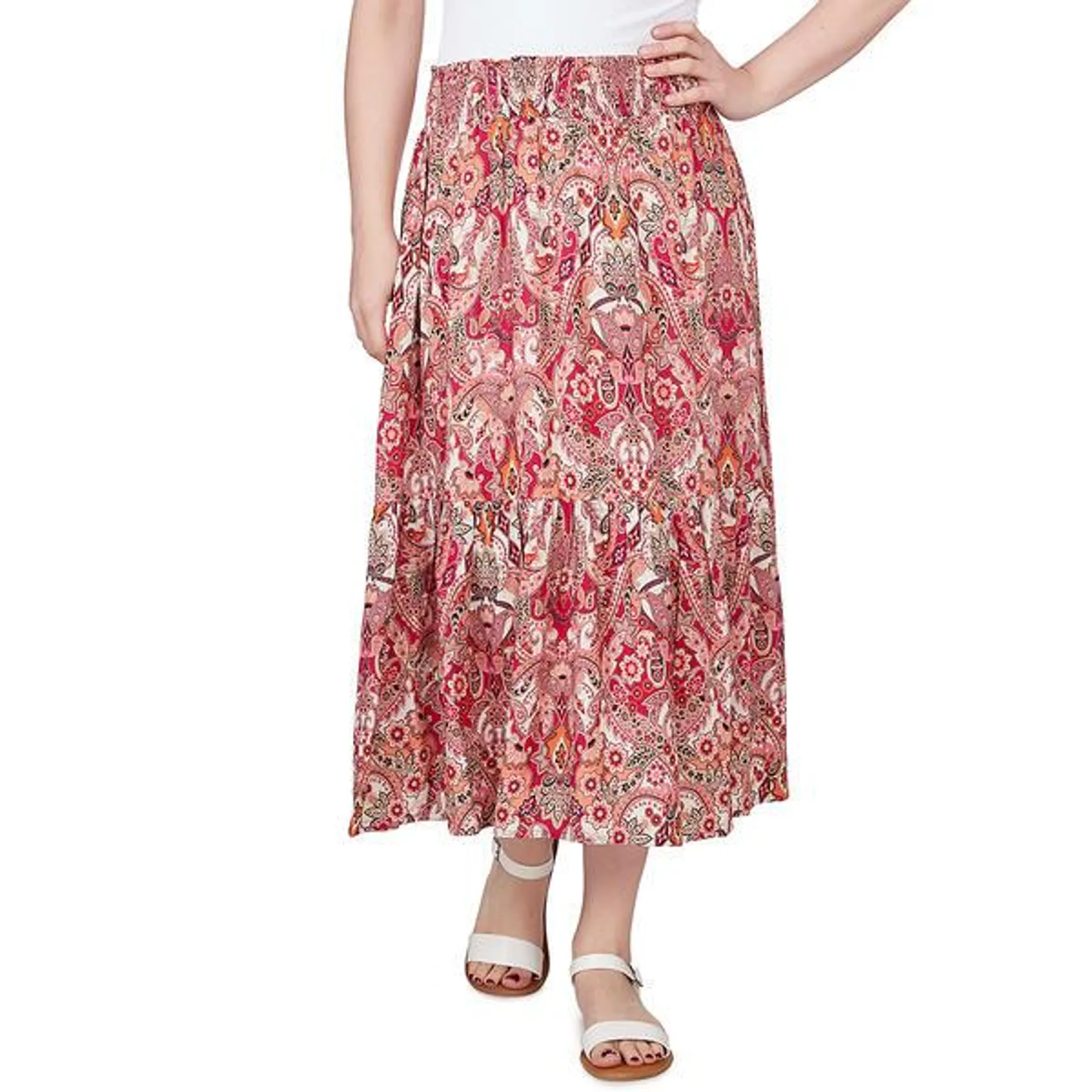 Womens Skye’s The Limit Garden Party Damask Flounced Skirt