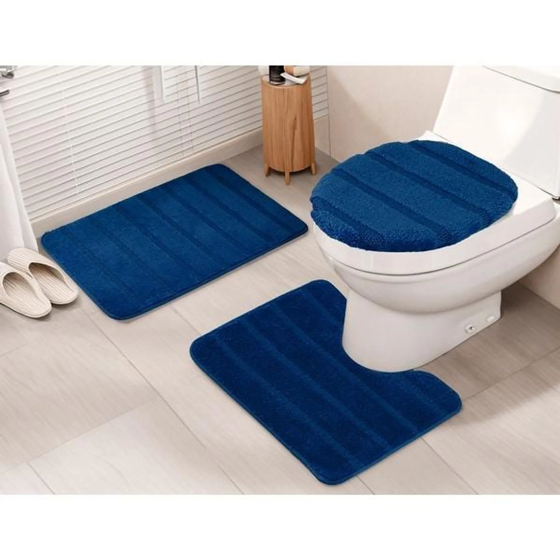 Royalton Bath rug Mat Set with Contour & Toilet Lid Cover