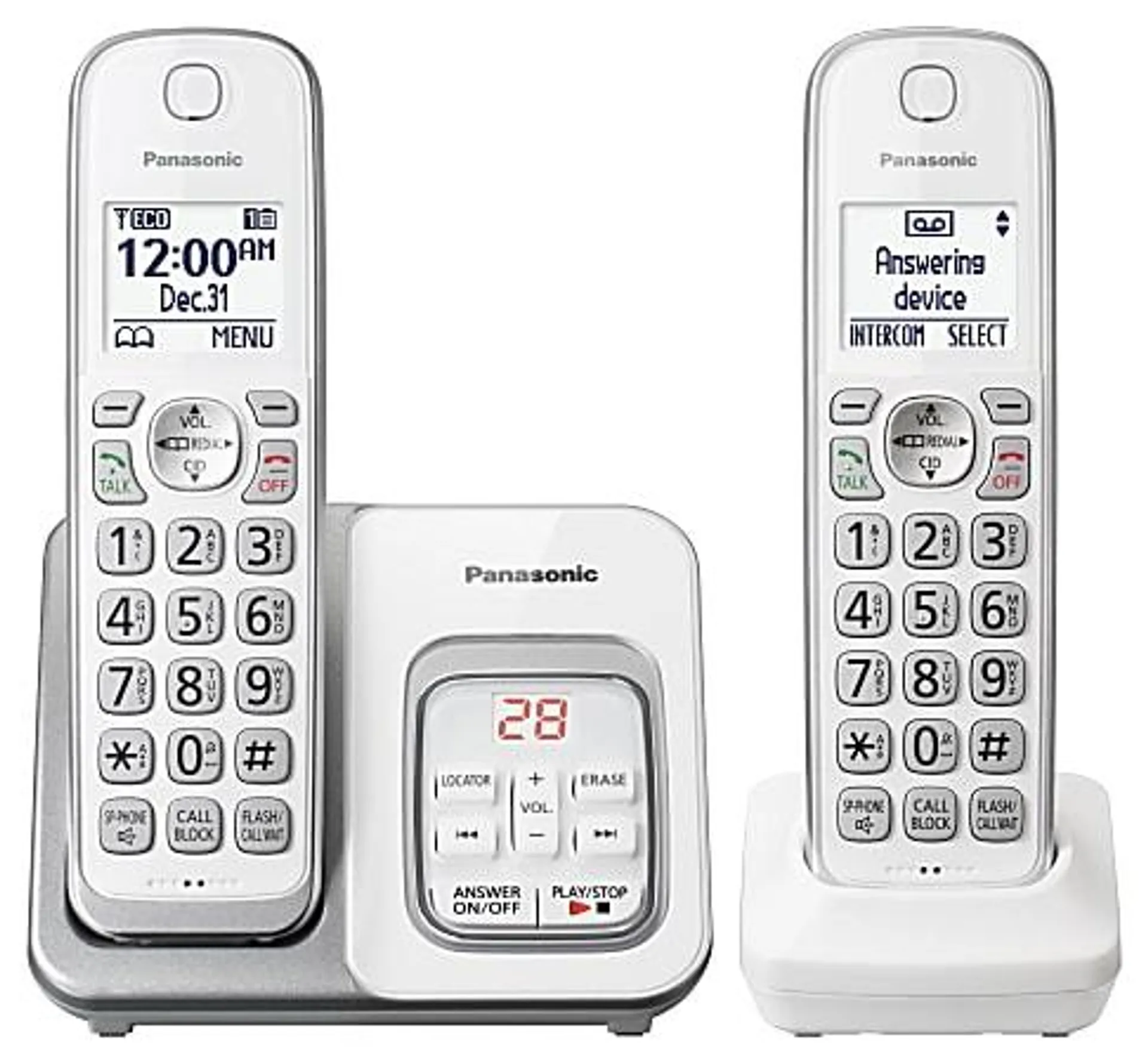 Panasonic® KX-TGD532W DECT 6.0 PLUS Expandable Digital Cordless Phone System