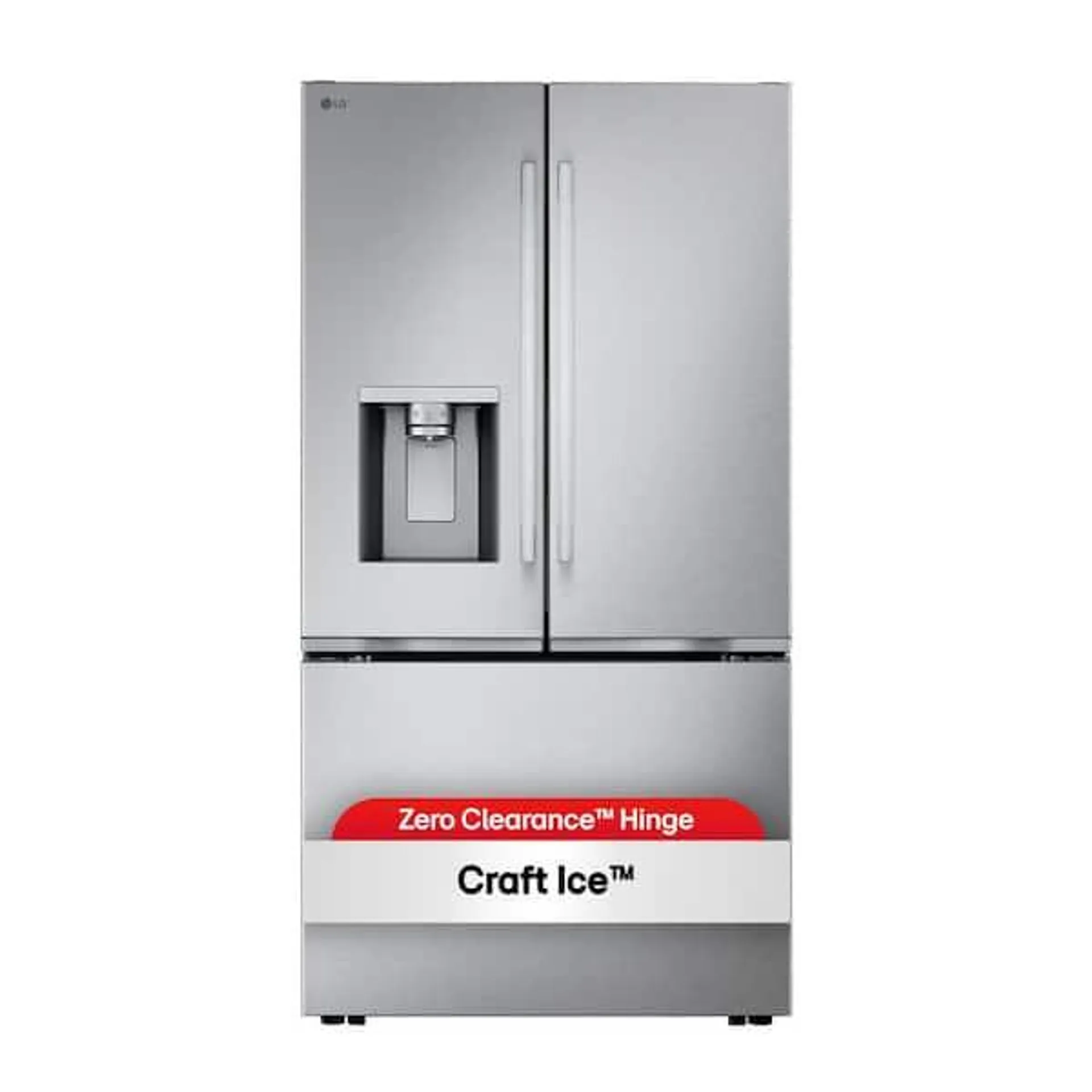 24 cu. ft. Counter Depth MAX Zero Clearance 3-Door French Door Refrigerator with Craft Ice in PrintProof Stainless Steel