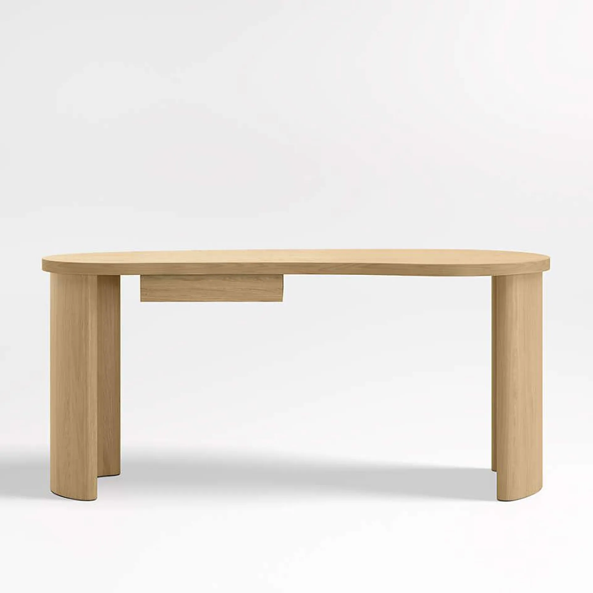 Courbe Curved Wood Desk with Drawer