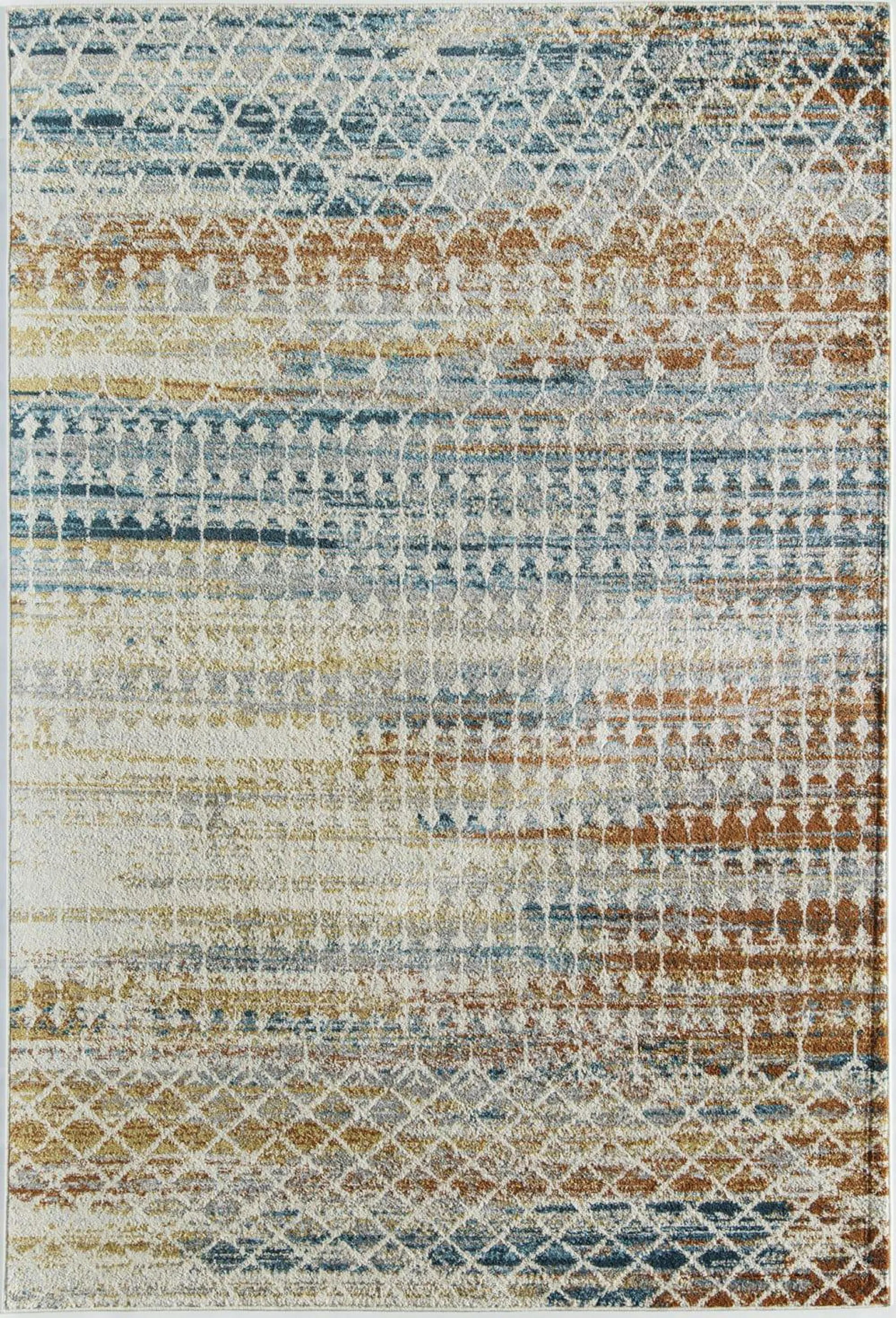 Ivory and Rust Rug