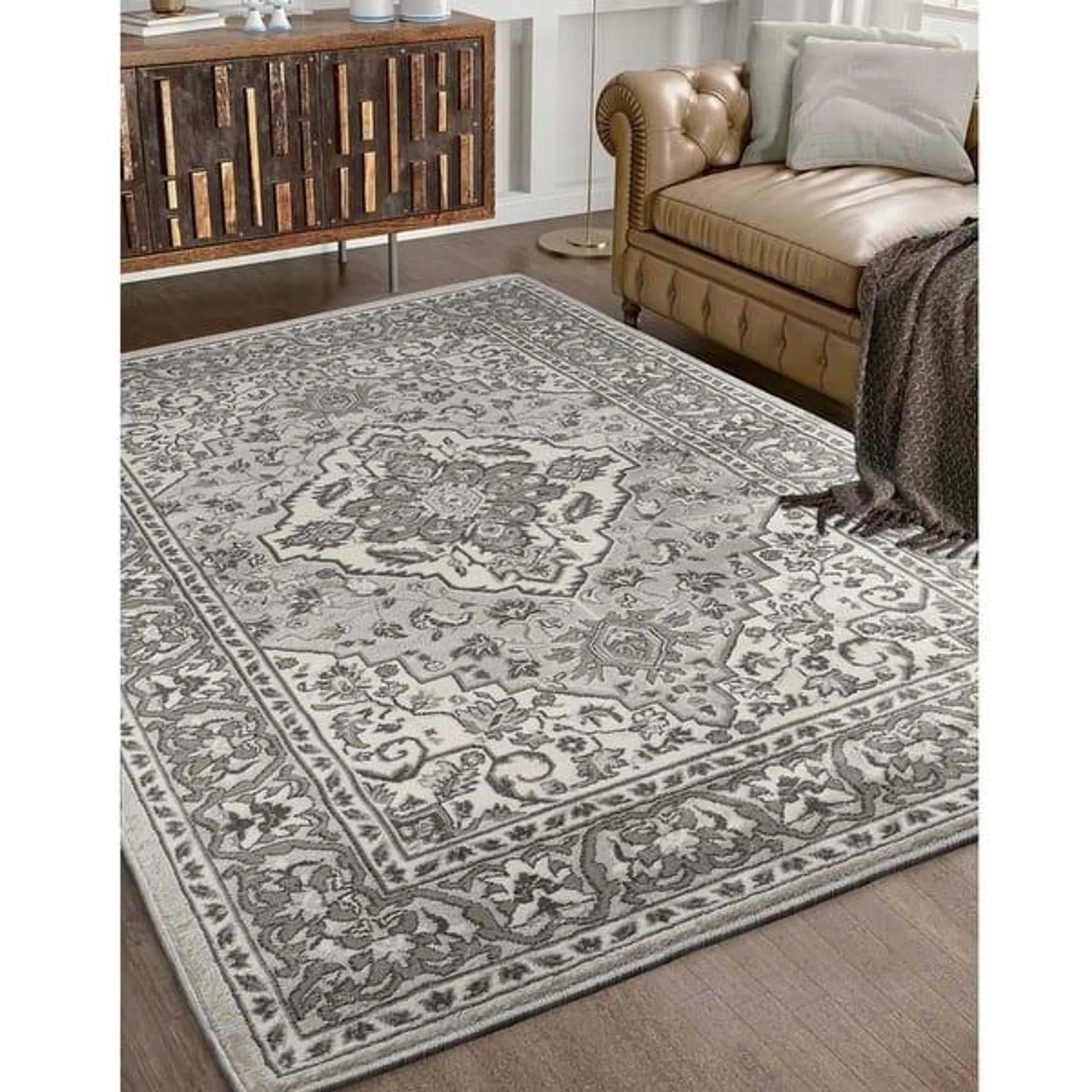 Superior Glendale Floral Medallion Indoor Area Rug