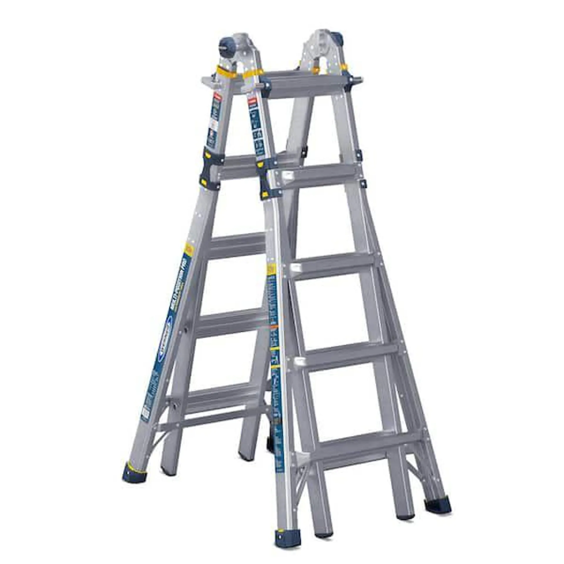 22 ft. Reach Aluminum 5-in-1 Multi-Position Pro Ladder with Powerlite Rails 375 lbs. Load Capacity Type IAA Duty