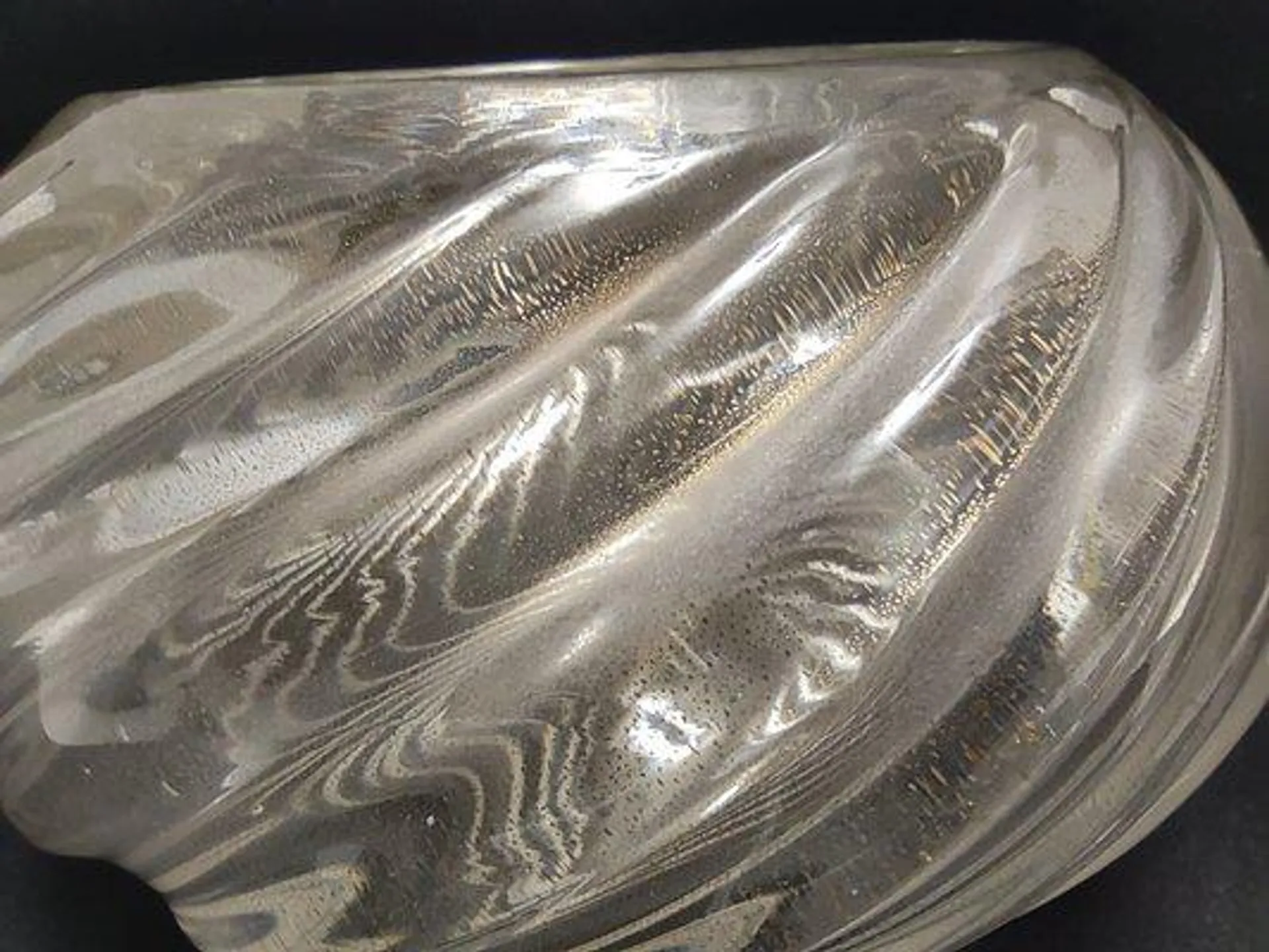 Vintage Italian Twisted Ribs Murano Glass Bowl attributed to Archimede Seguso, 1950s