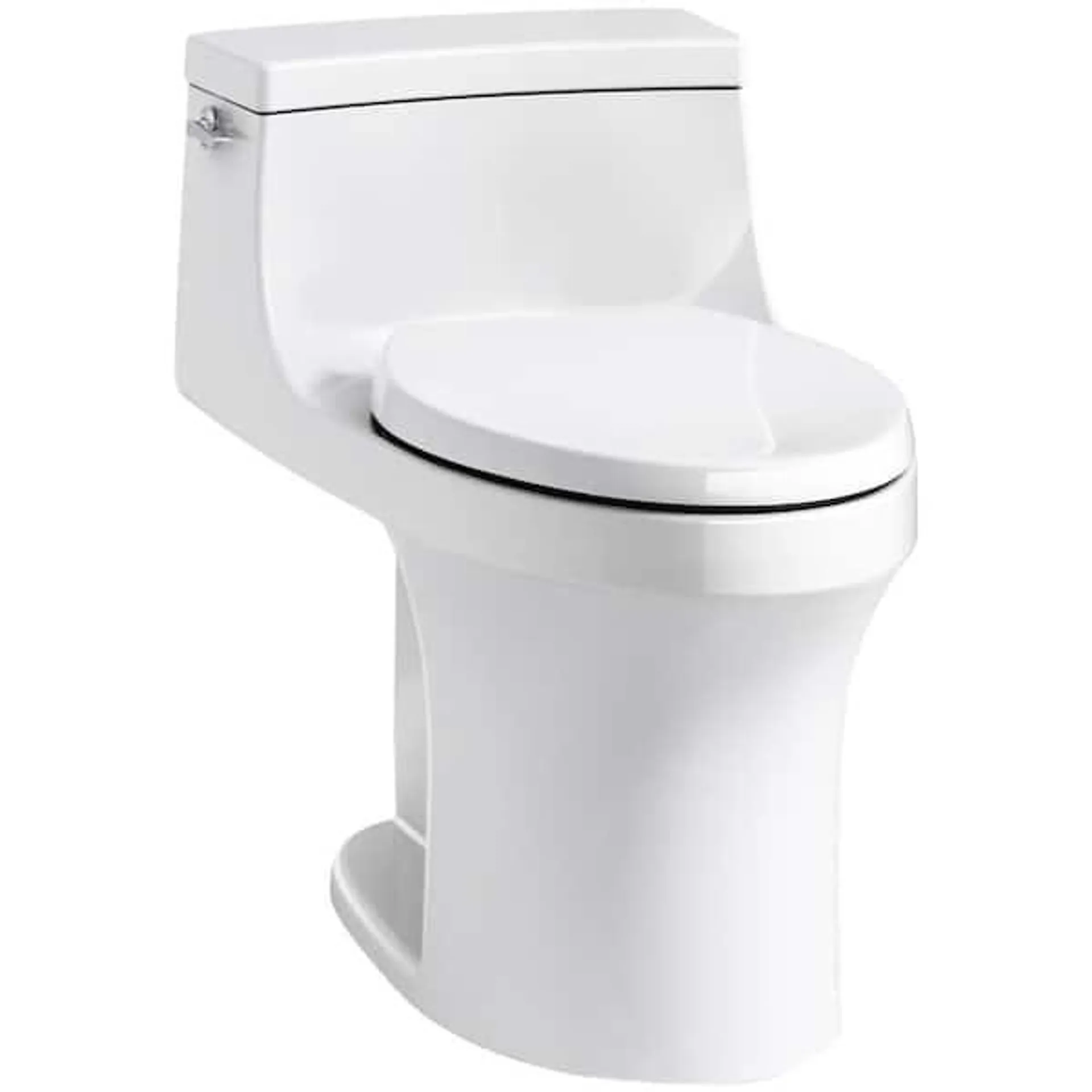 San Souci 12 in. Rough In 1-Piece 1.28 GPF Single Flush Elongated Toilet in White Seat Included