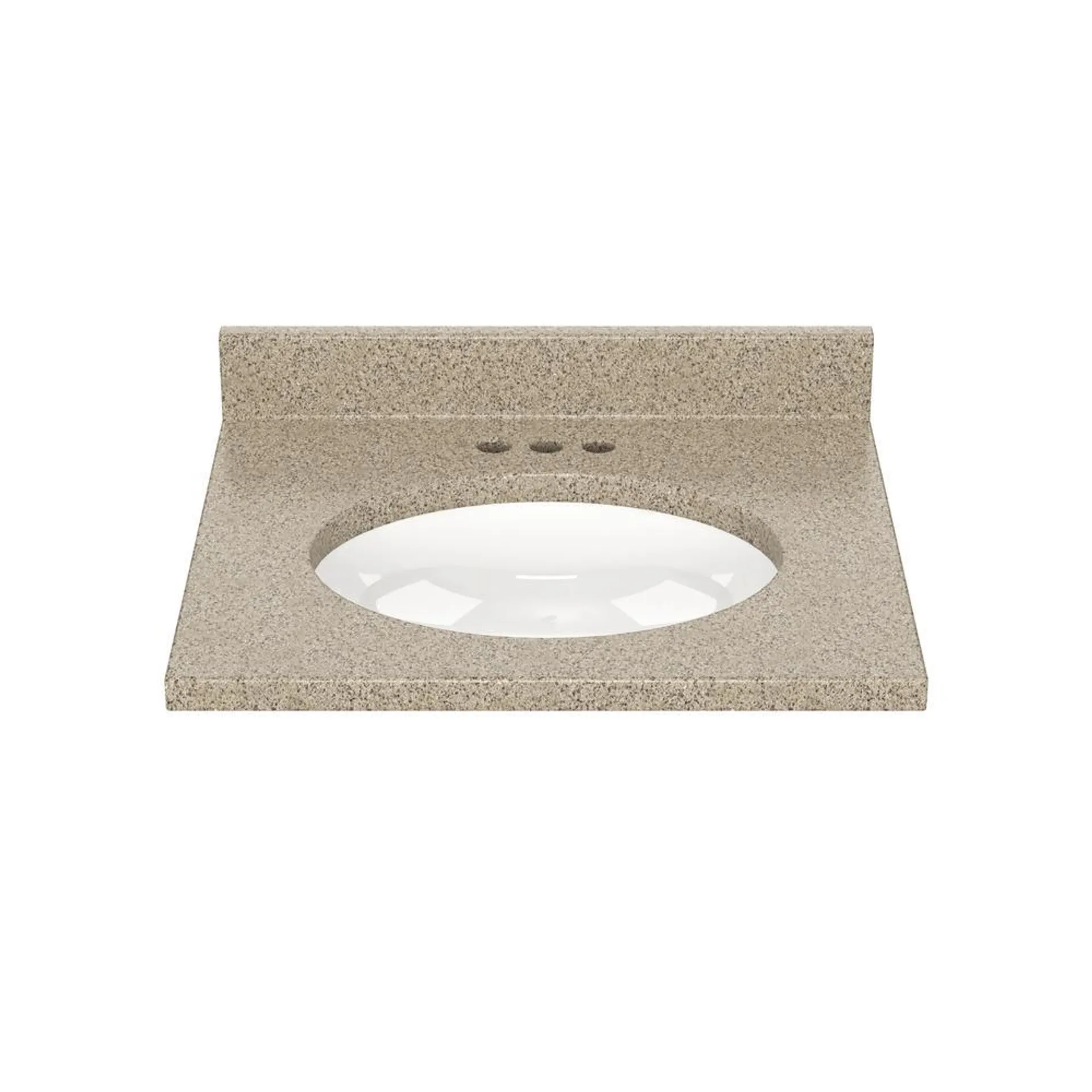 MagickWoods Elements 25"W x 22"D Cappuccino Cultured Marble Vanity Top with Oval Integrated Bowl