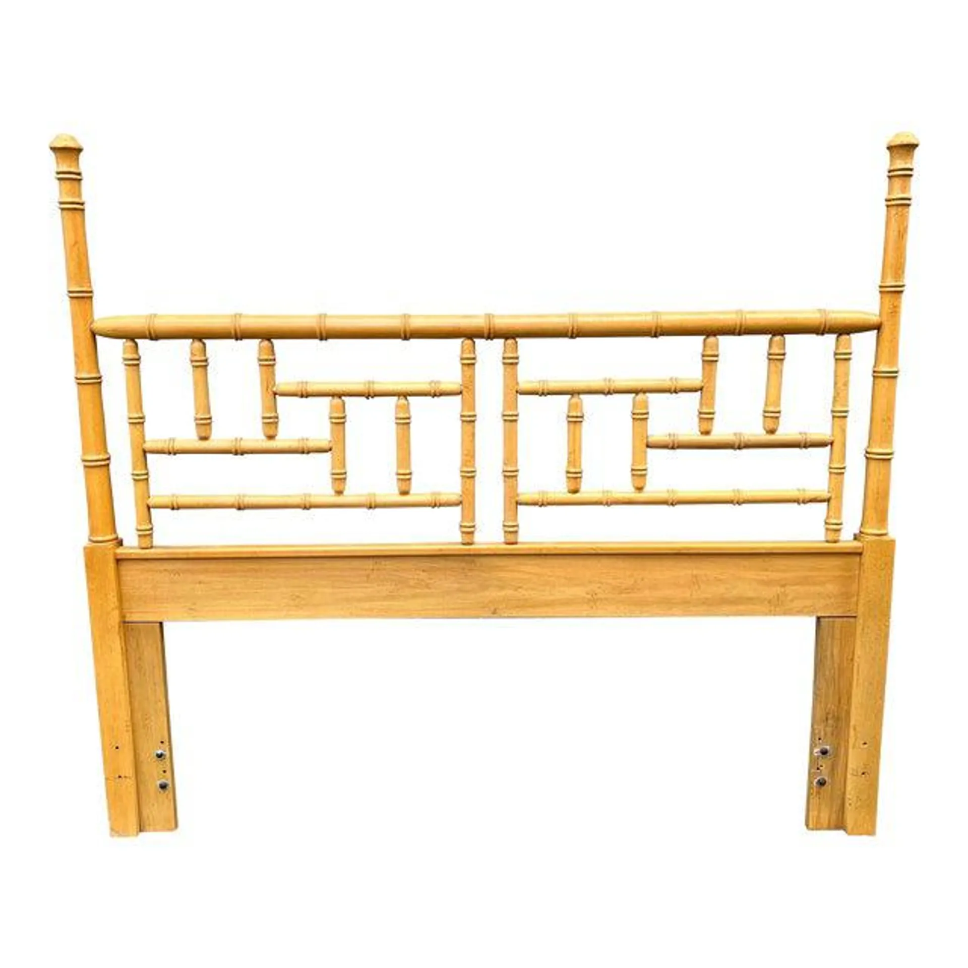 1970s Dixie Hollywood Regency Faux Bamboo Chinoserie Headboard
