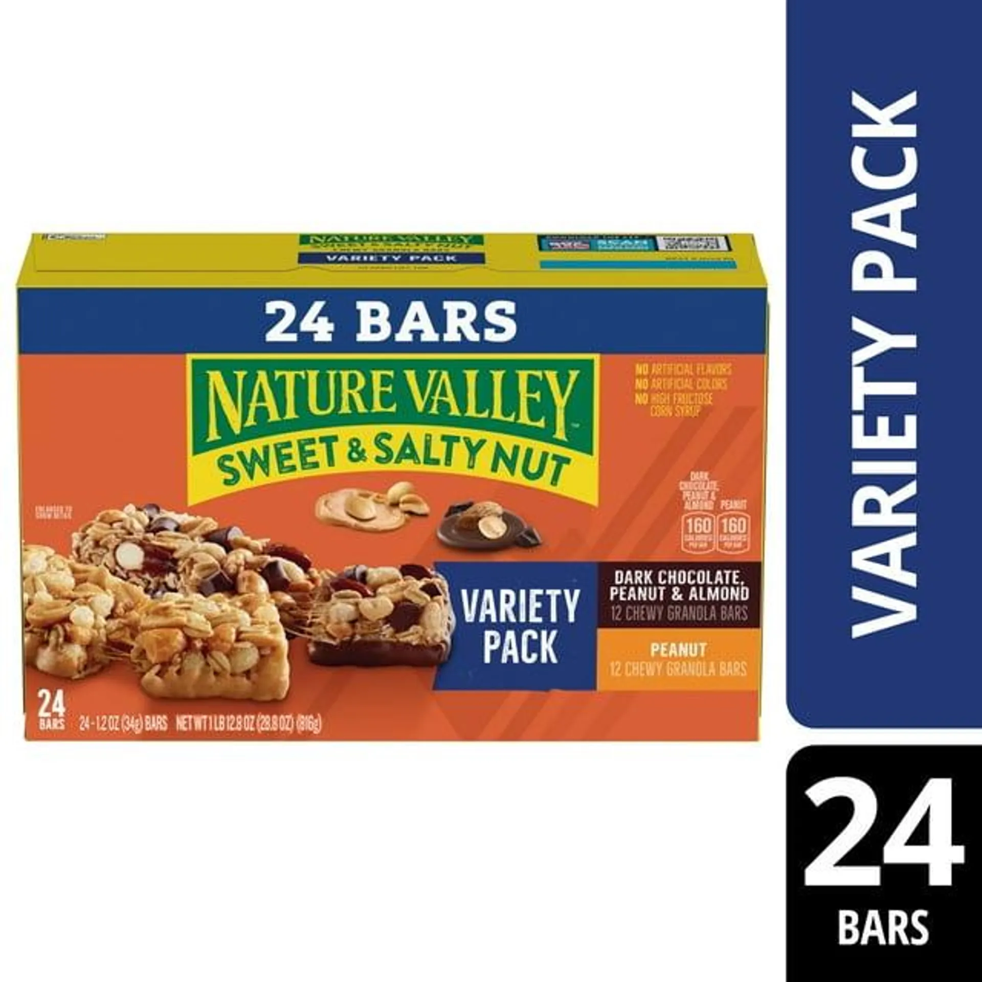 Nature Valley Granola Bars, Sweet and Salty Nut, Variety Pack, 24 Bars, 28.8 OZ