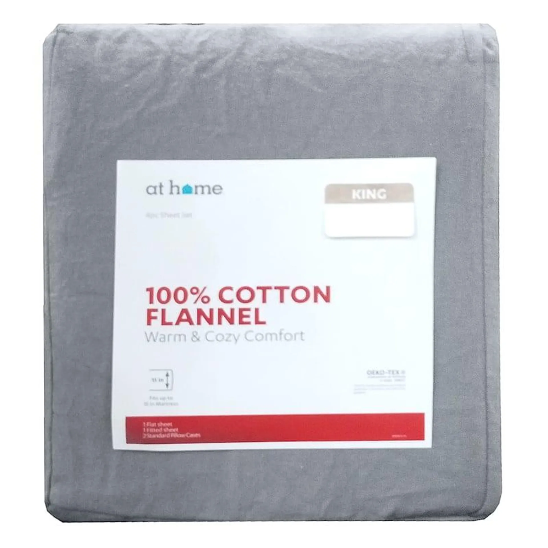 Solid Grey Flannel Sheet Set, King