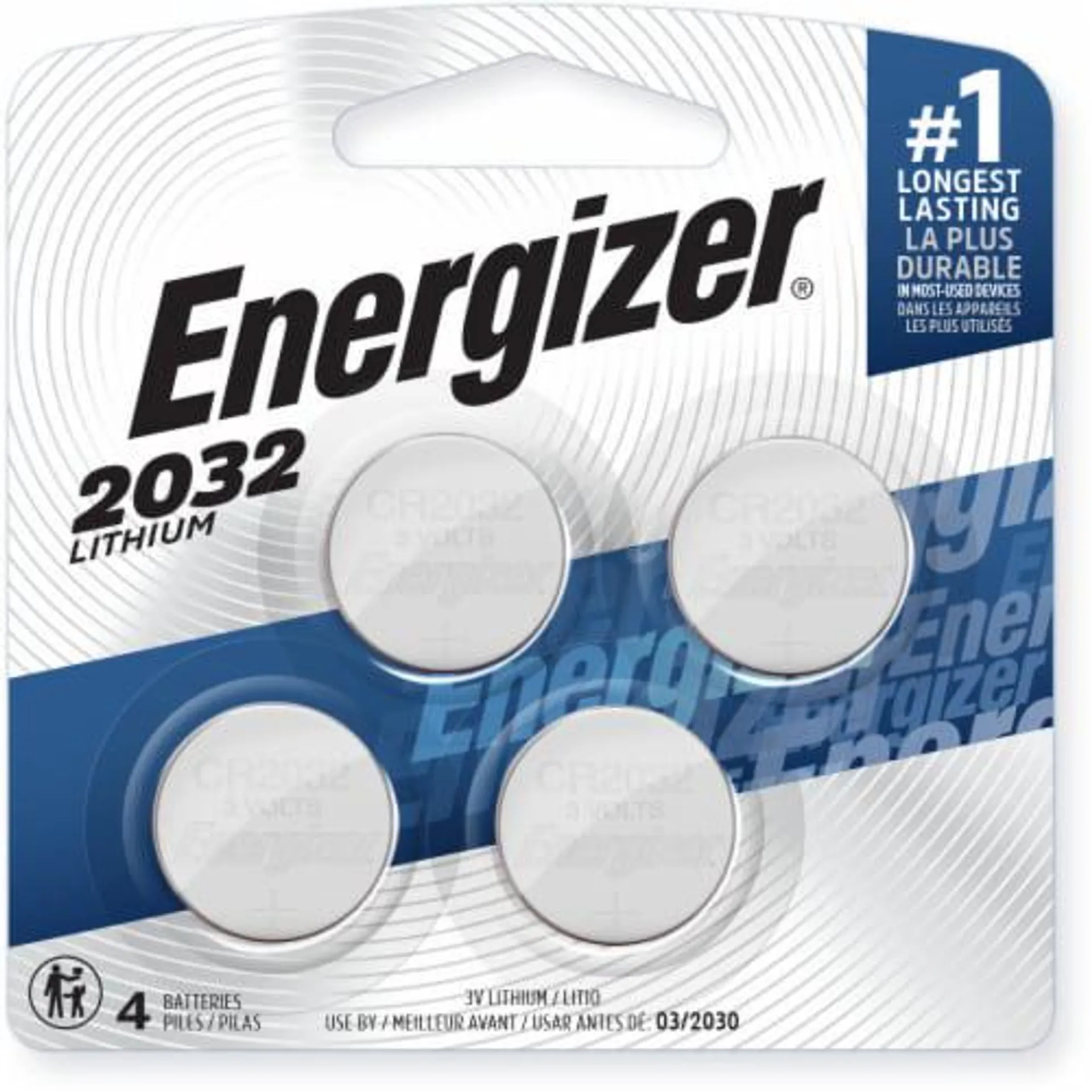 Energizer 2032 Batteries (4 Pack) 3V Lithium Coin Batteries