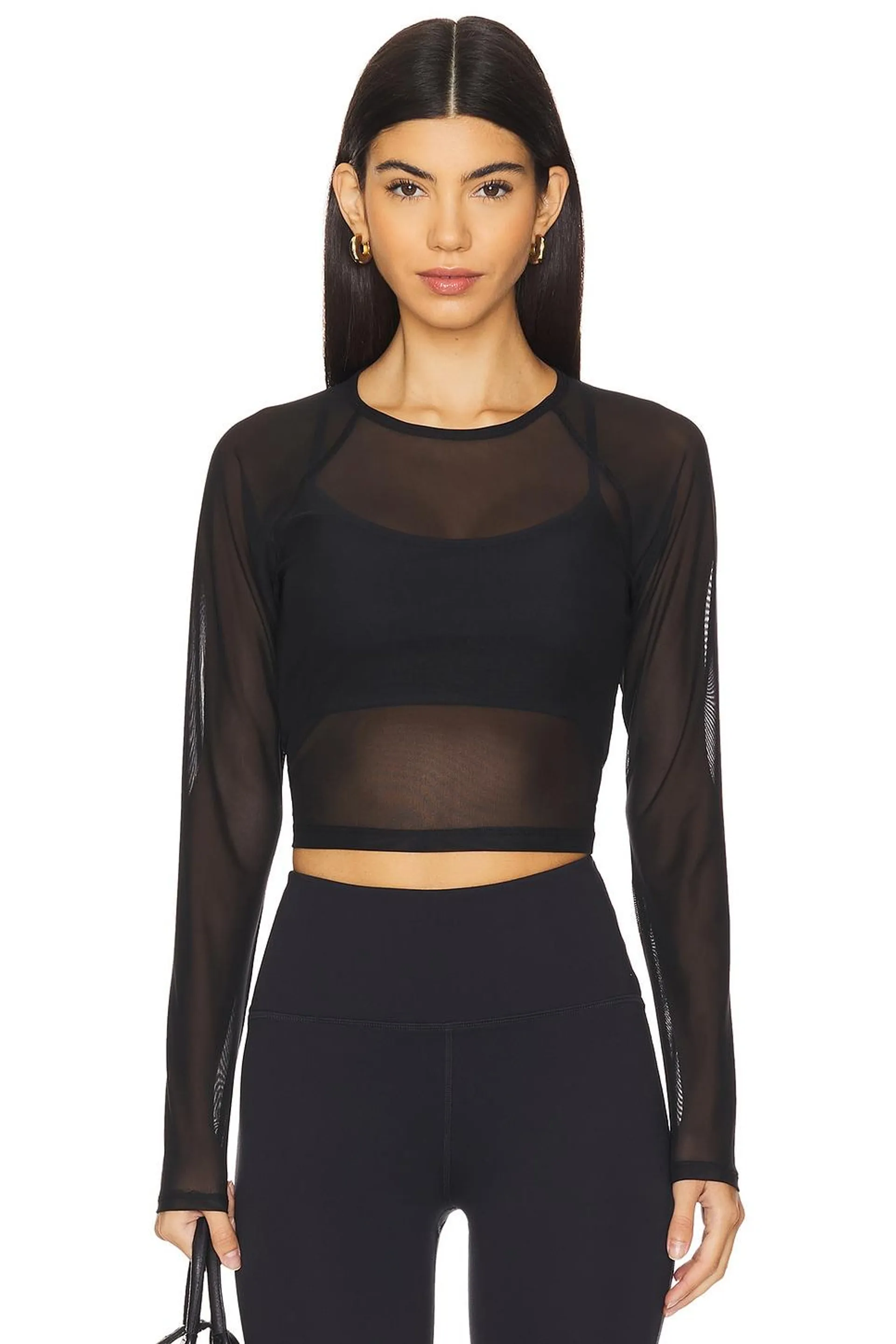 Show Off Mesh Long Sleeve Cropped Top