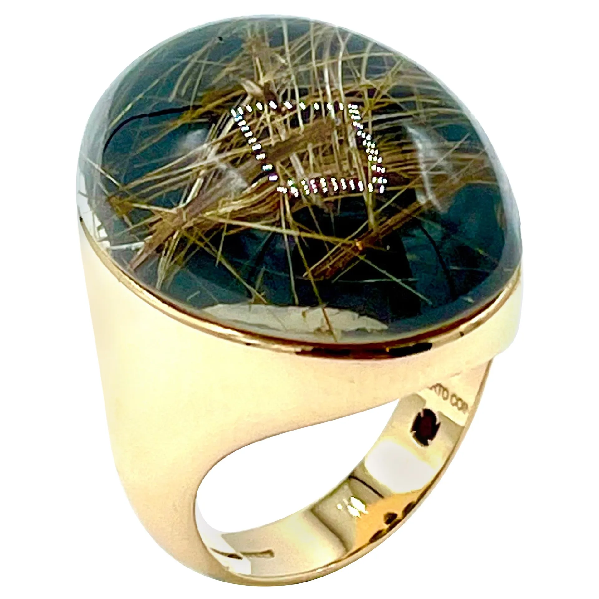 Roberto Coin Rutilated Quartz and Rose Gold Cocktail Ring