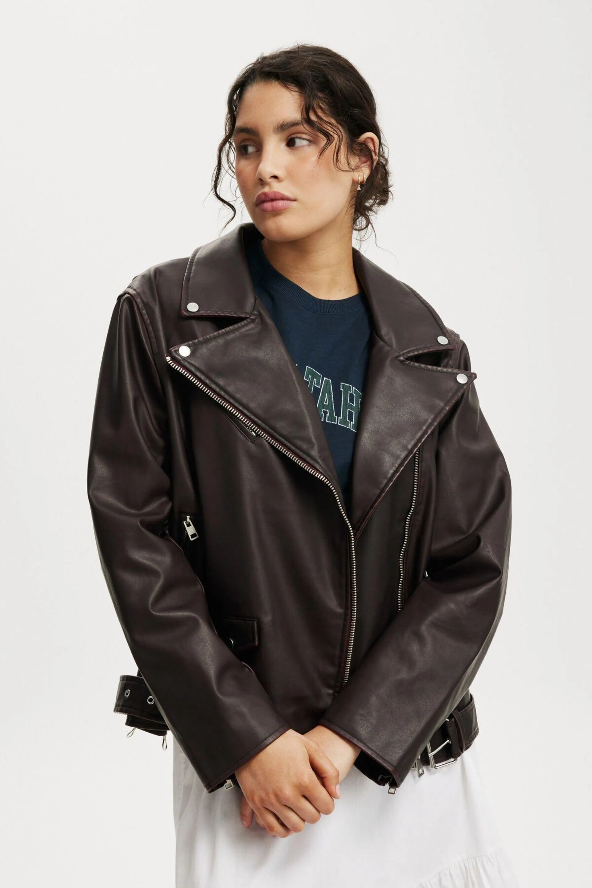 Roman Faux Leather Biker Jacket