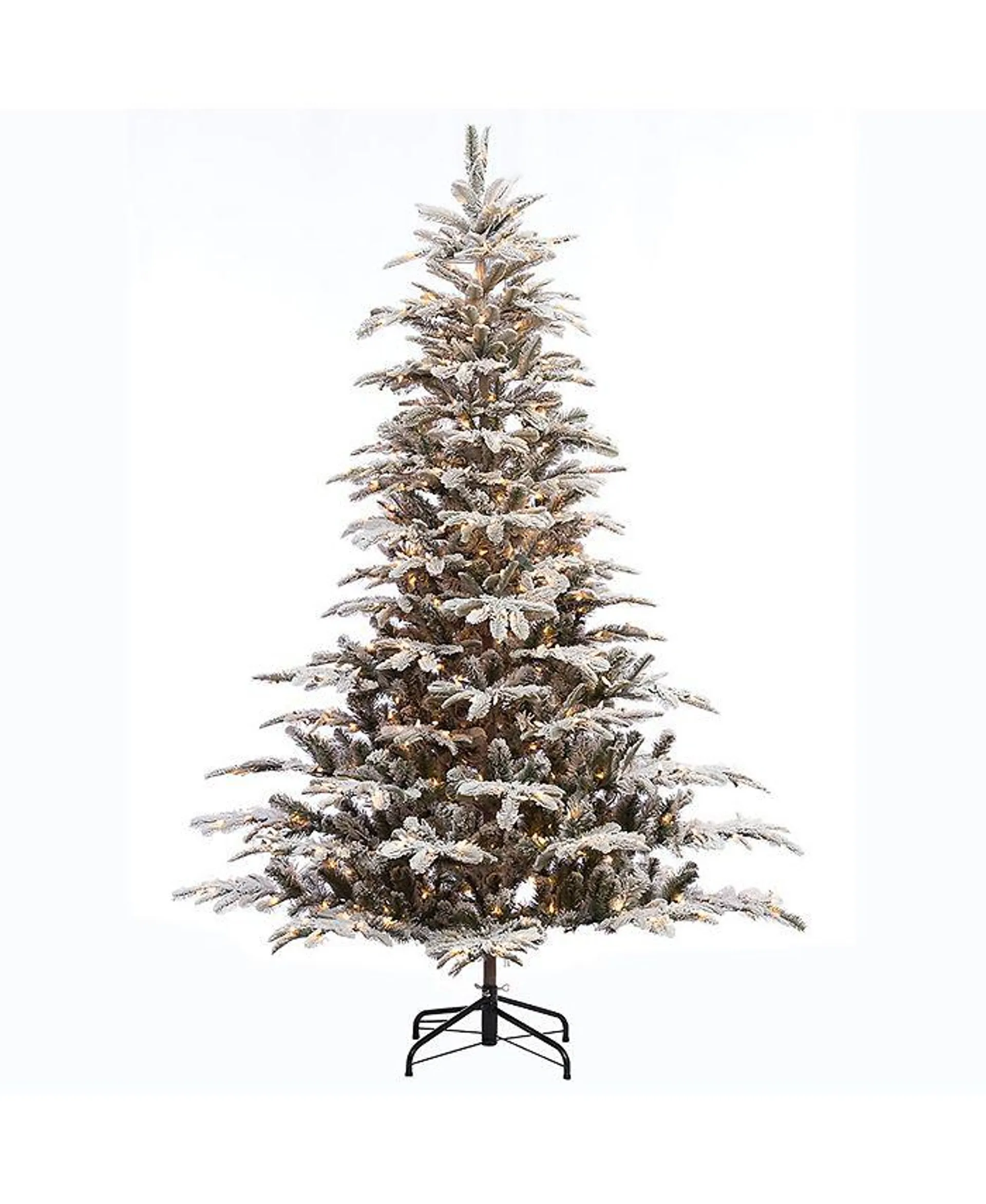 International 7.5 ft. Pre-lit Arctic Fir Flocked Artificial Christmas Tree 700 UL listed Clear Lights