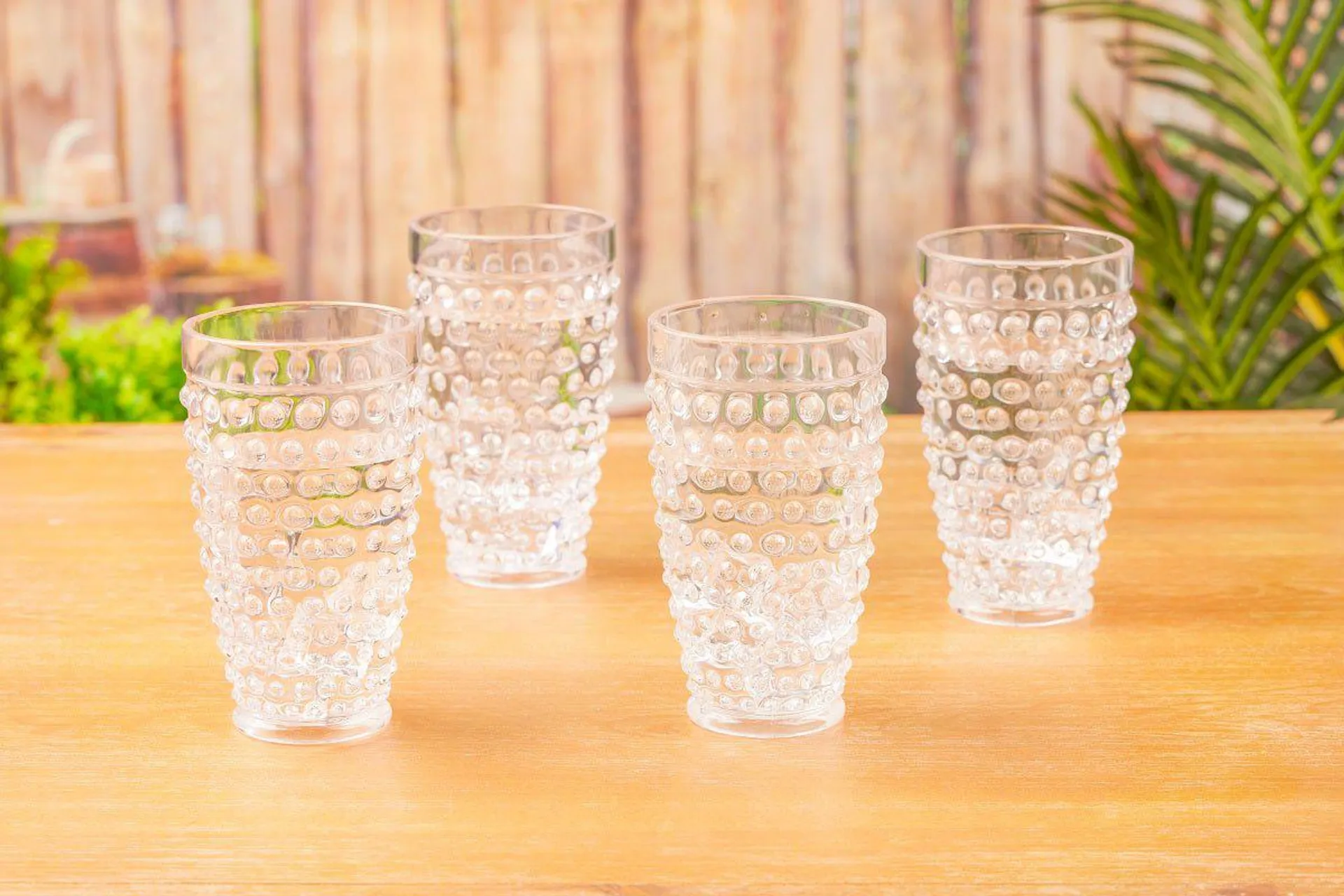 Pier 1 Emma Clear Acrylic 18 oz Drinking Glasses, Set of 4