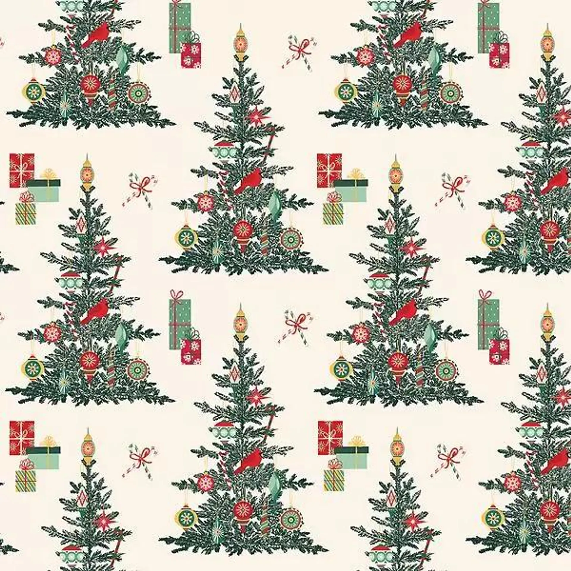 Punch Studio Retro Trees Wrapping Paper