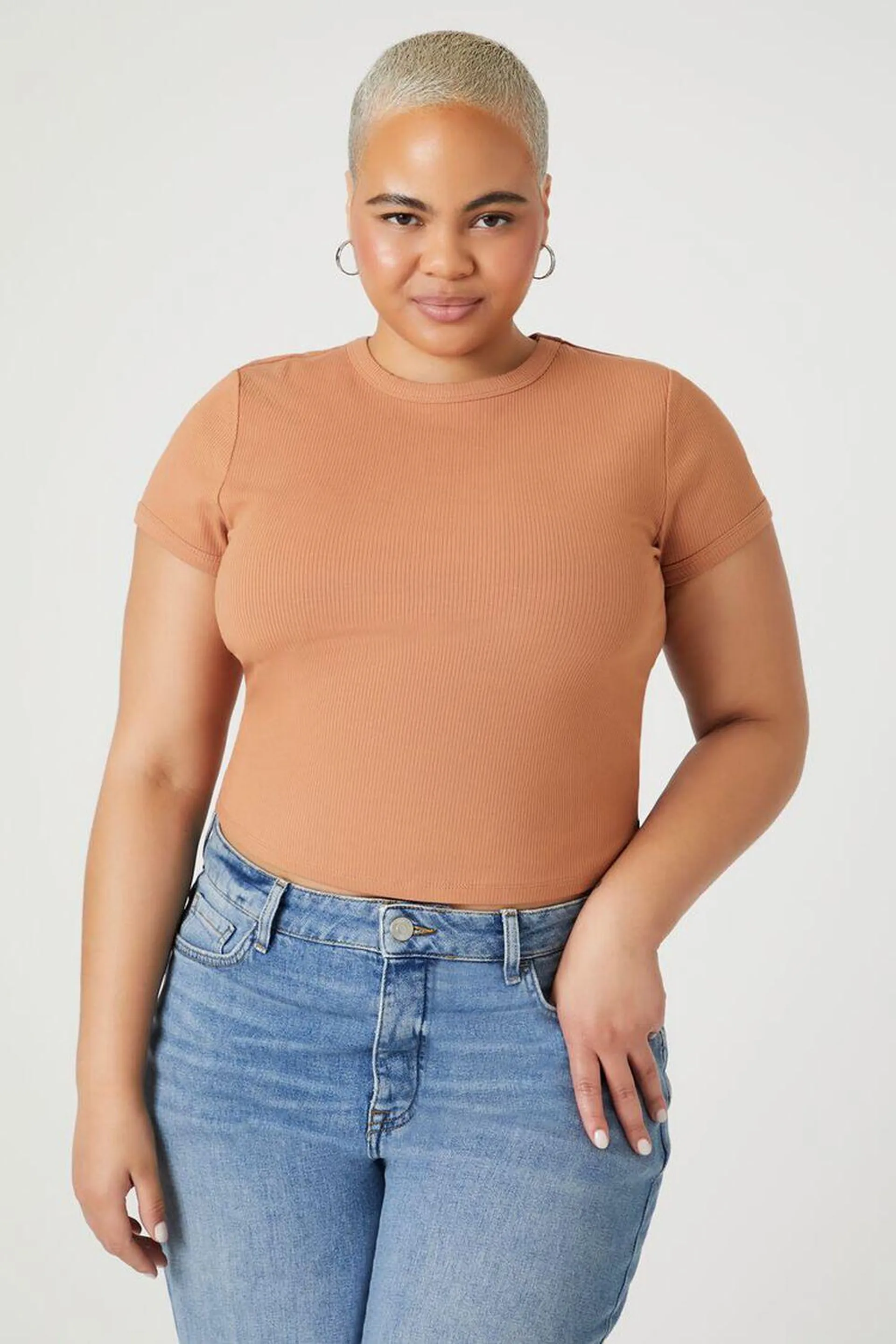 Plus Size Ribbed Crew Tee