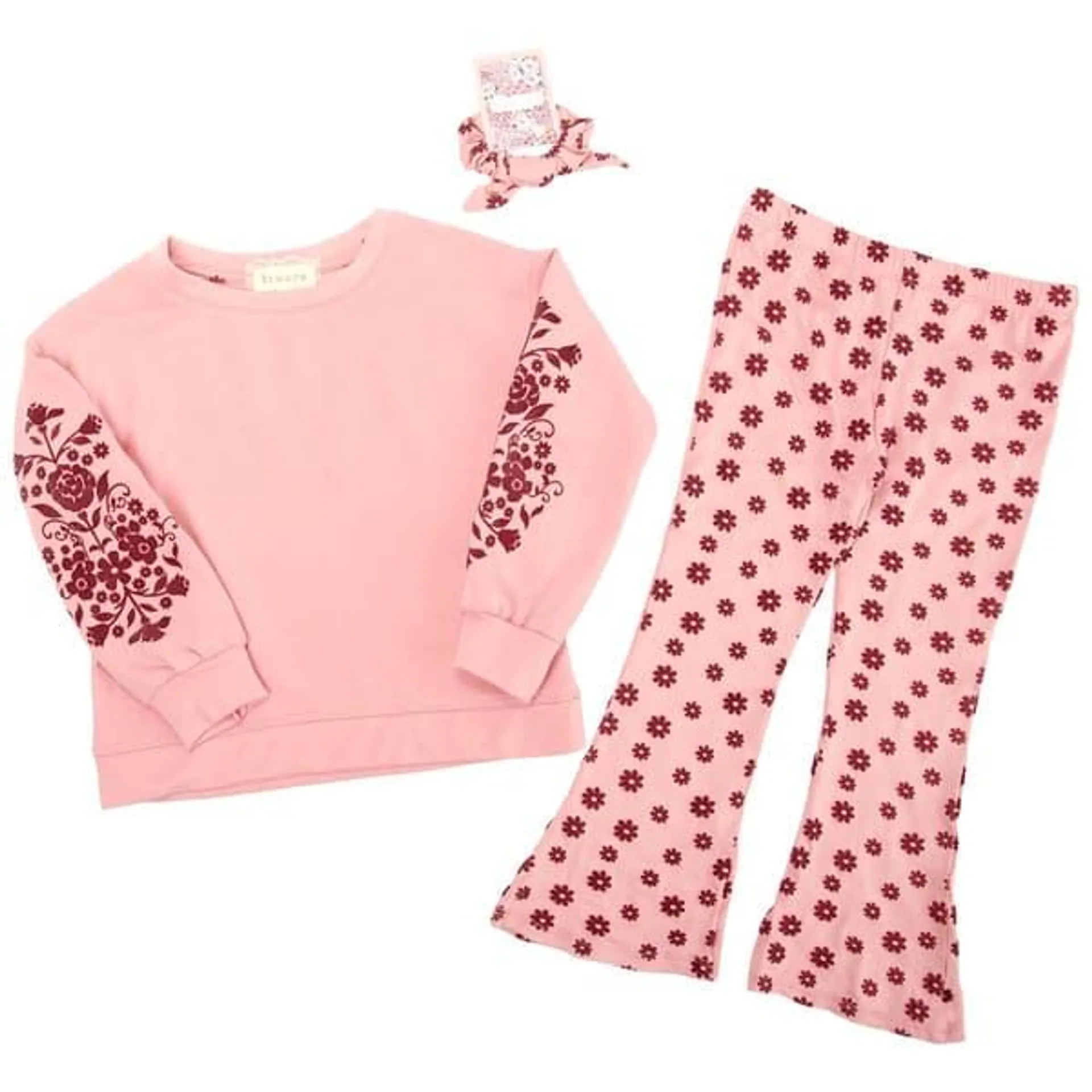 Toddler Girl BTween® Floral Flocked Top & Flare Leggings Set