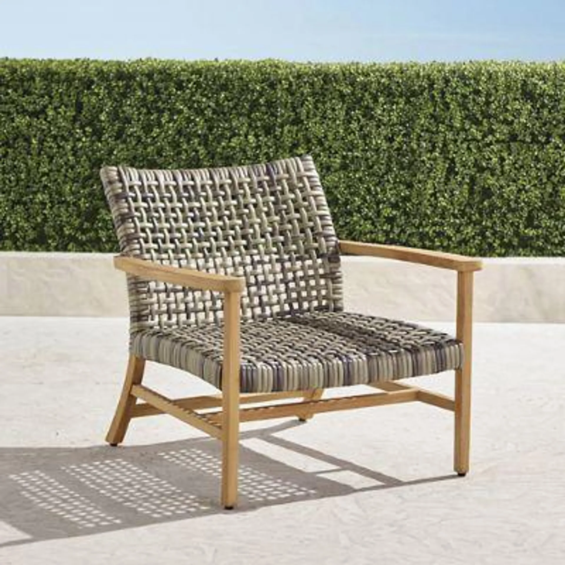 Isola Lounge Chair in Natural Teak & Driftwood Wicker