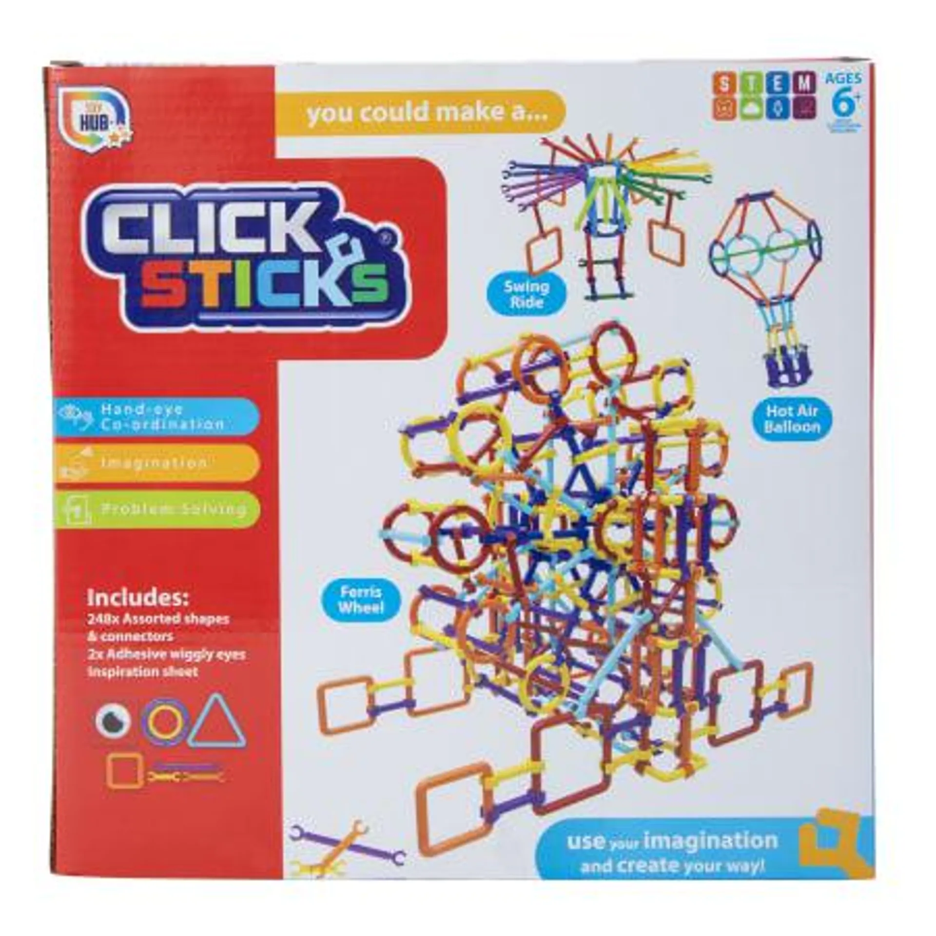 Click Sticks® Build Kit With 250 Pieces