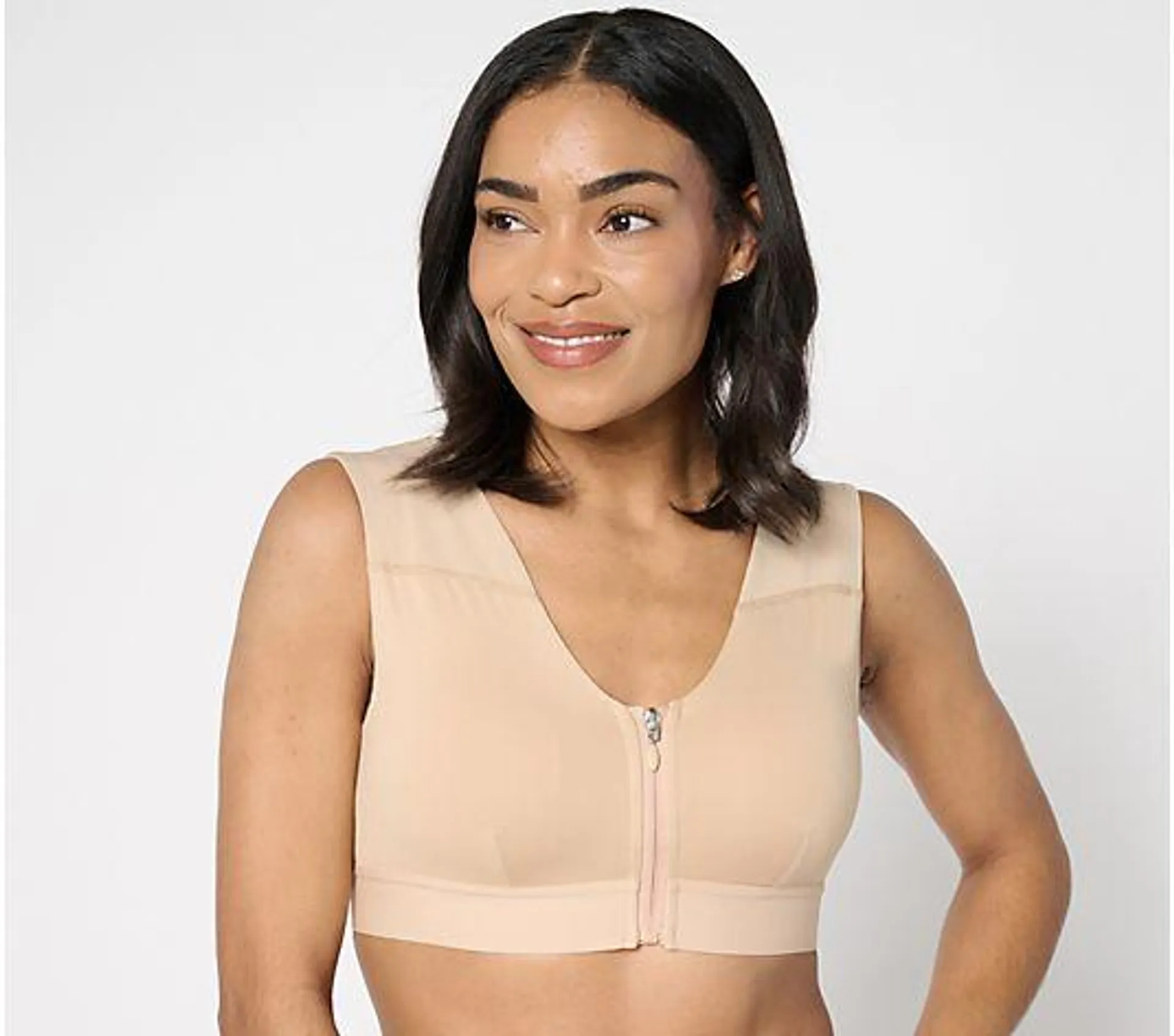 Tommie Copper Shoulder Support Bra with Front Zipper