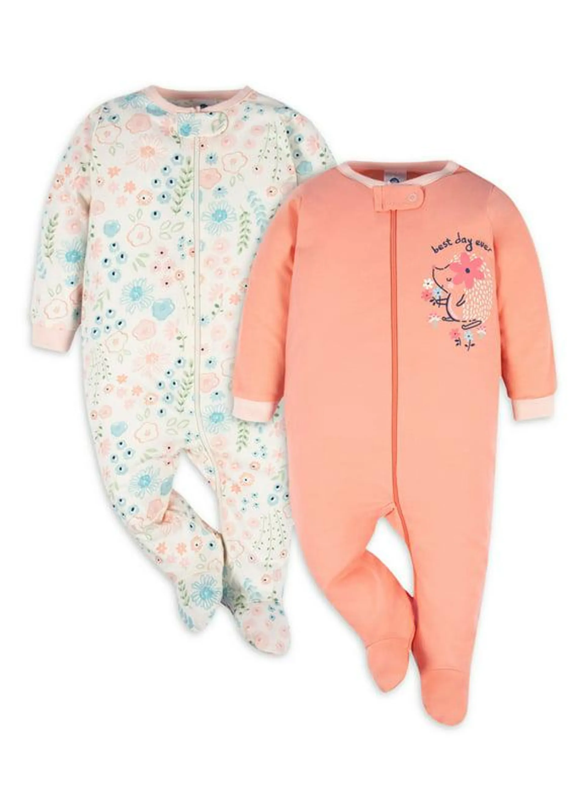 Gerber Baby Girl Sleep N Play, 2-Pack, Sizes Newborn - 3/6 Months