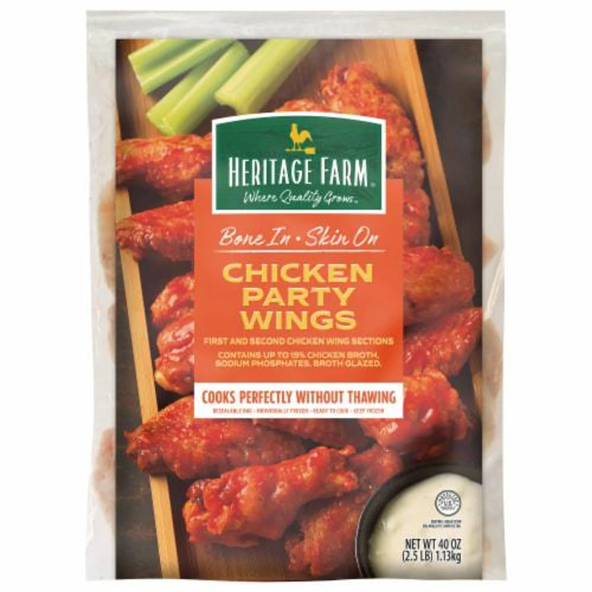 Heritage Farm® Bone-In Skin-On Chicken Party Wings