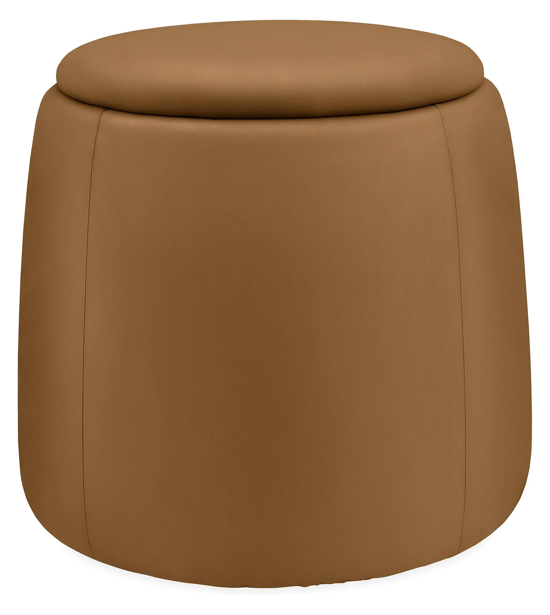 Dodd 20 diam Round Storage Ottoman in Banks Camel