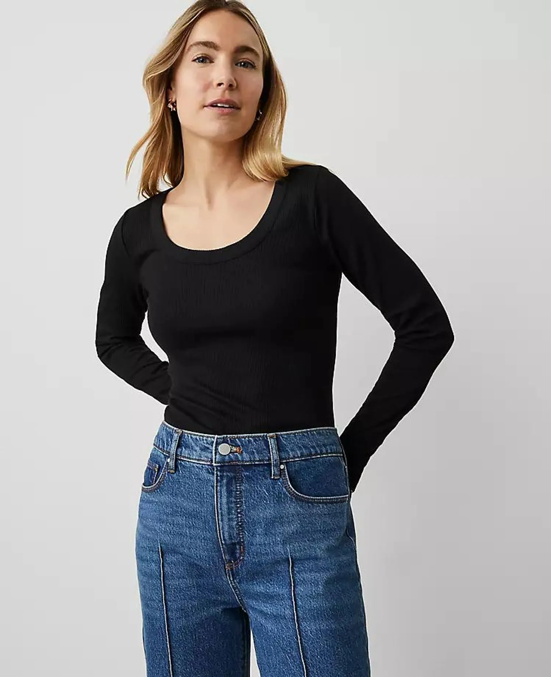 Long Sleeve Scoop Neck Tee