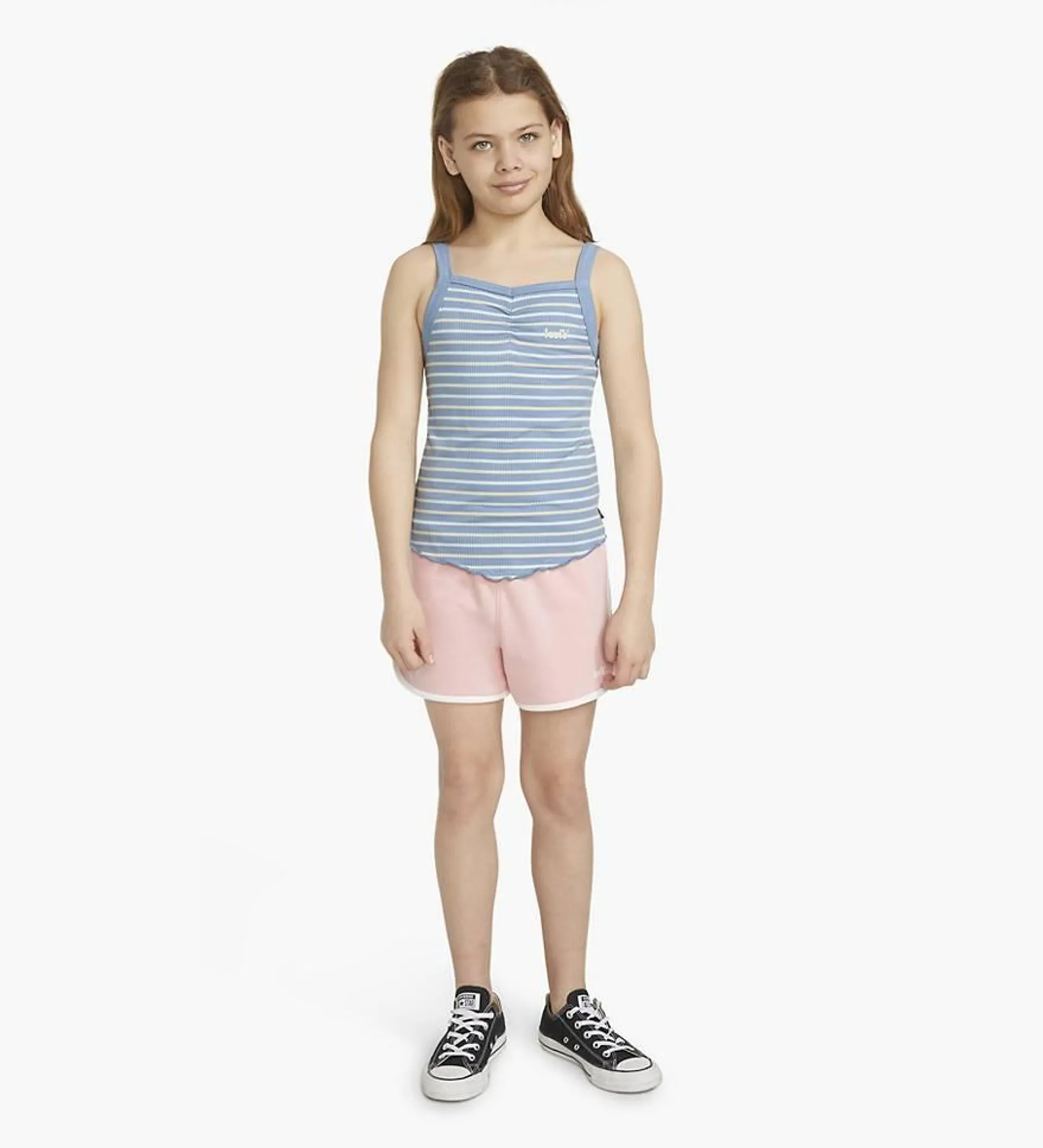 Striped Ribbed Tank Top Big Girls S-xl