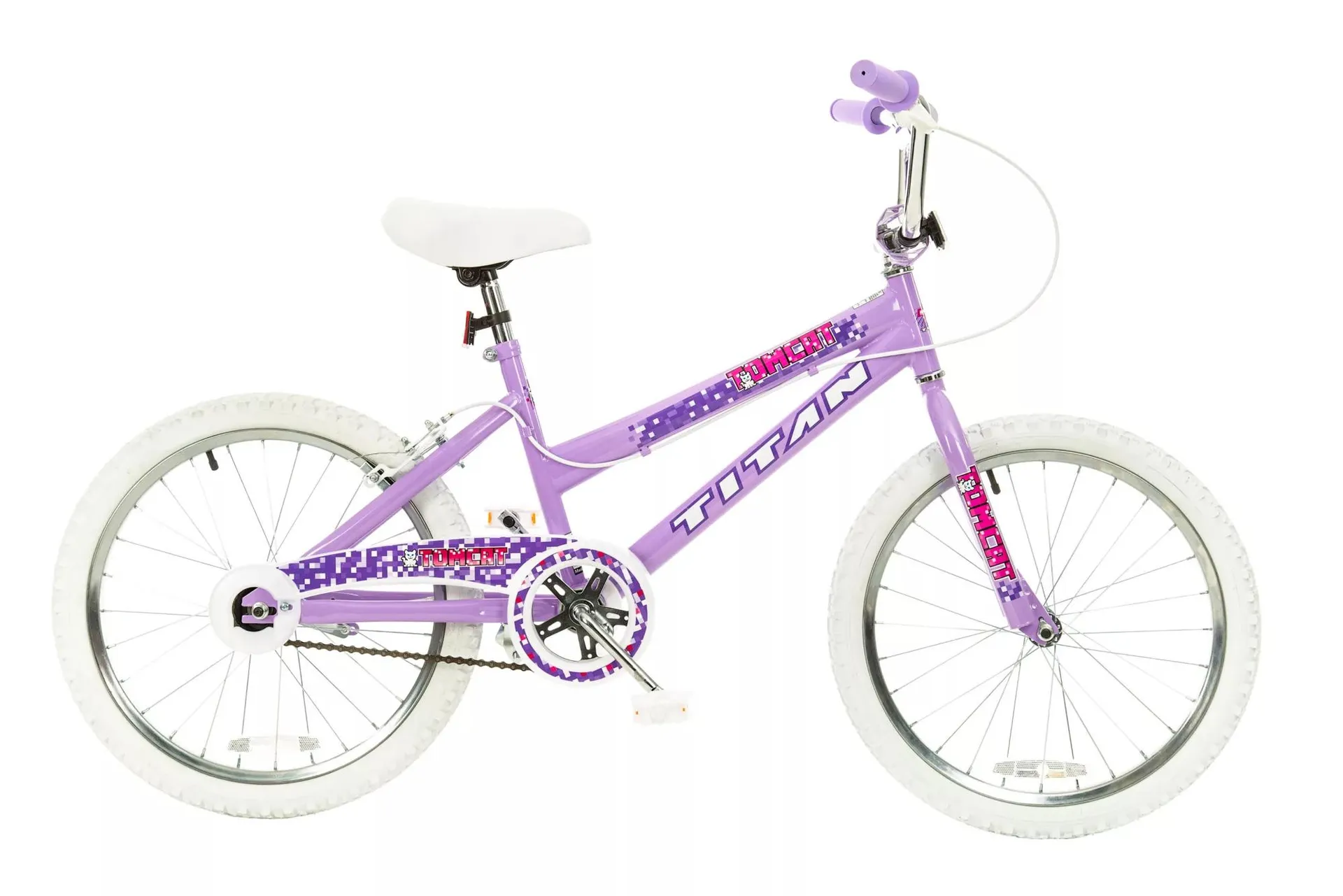 Titan Tomcat 20" Girl's BMX Bike with Pads - Lavender