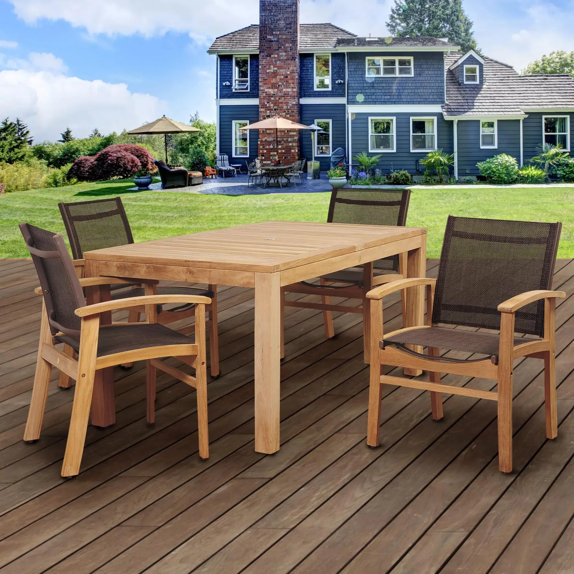 Amazonia Fortune 5-Pc. Teak Dining Set - Brown