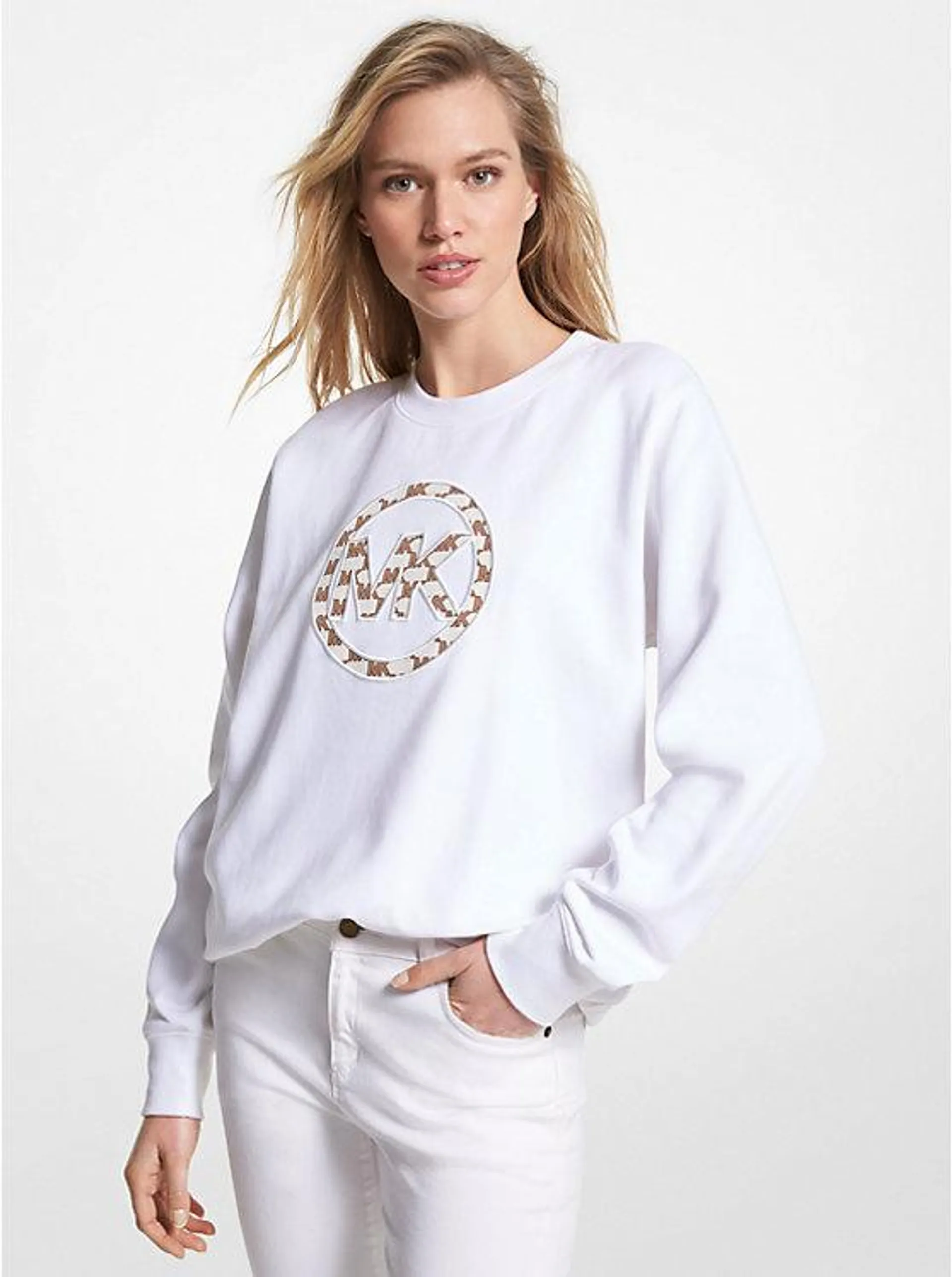 Logo Charm Cotton Blend Sweatshirt