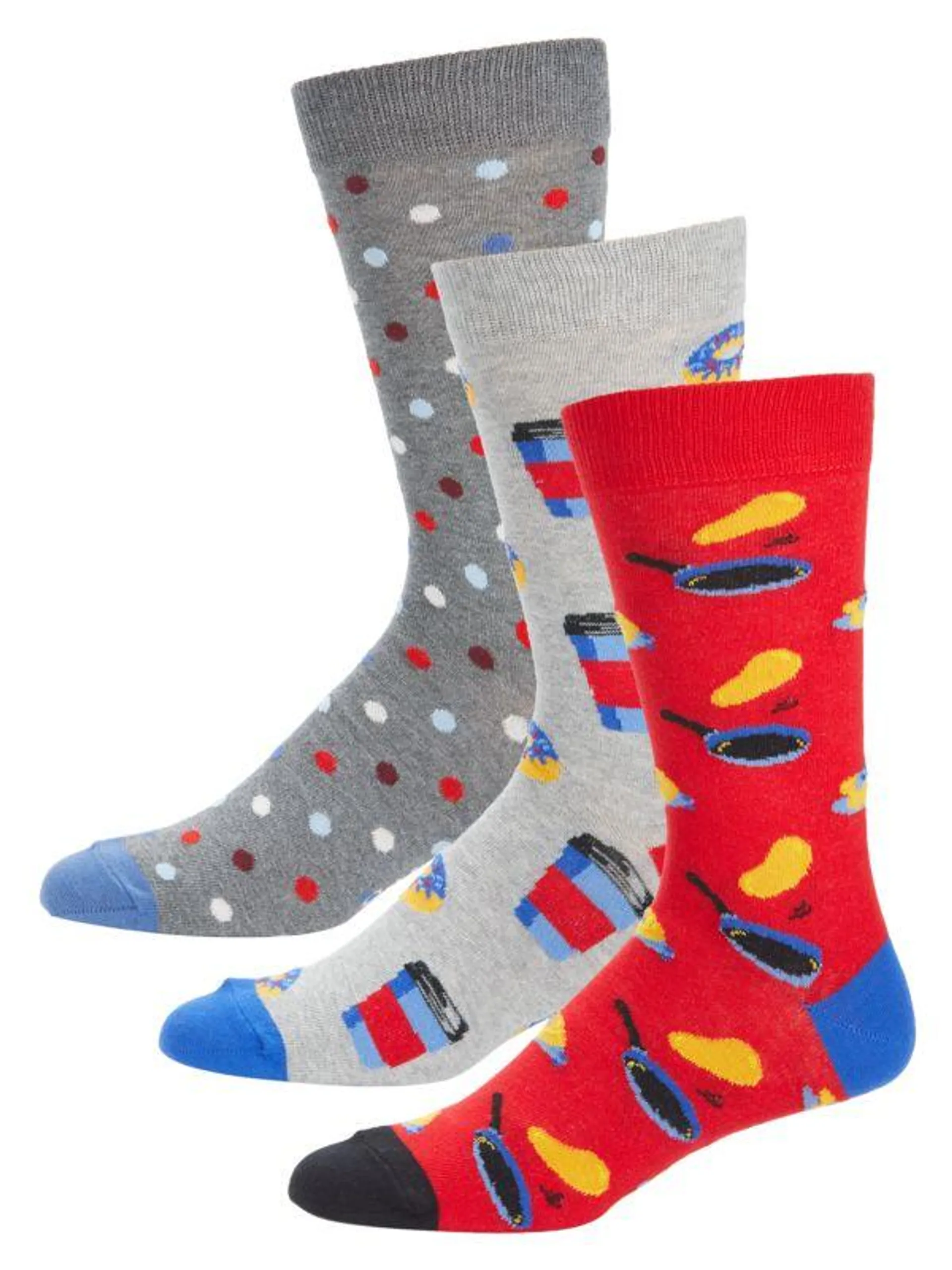 3-Pack Foodie Assorted Crew Socks