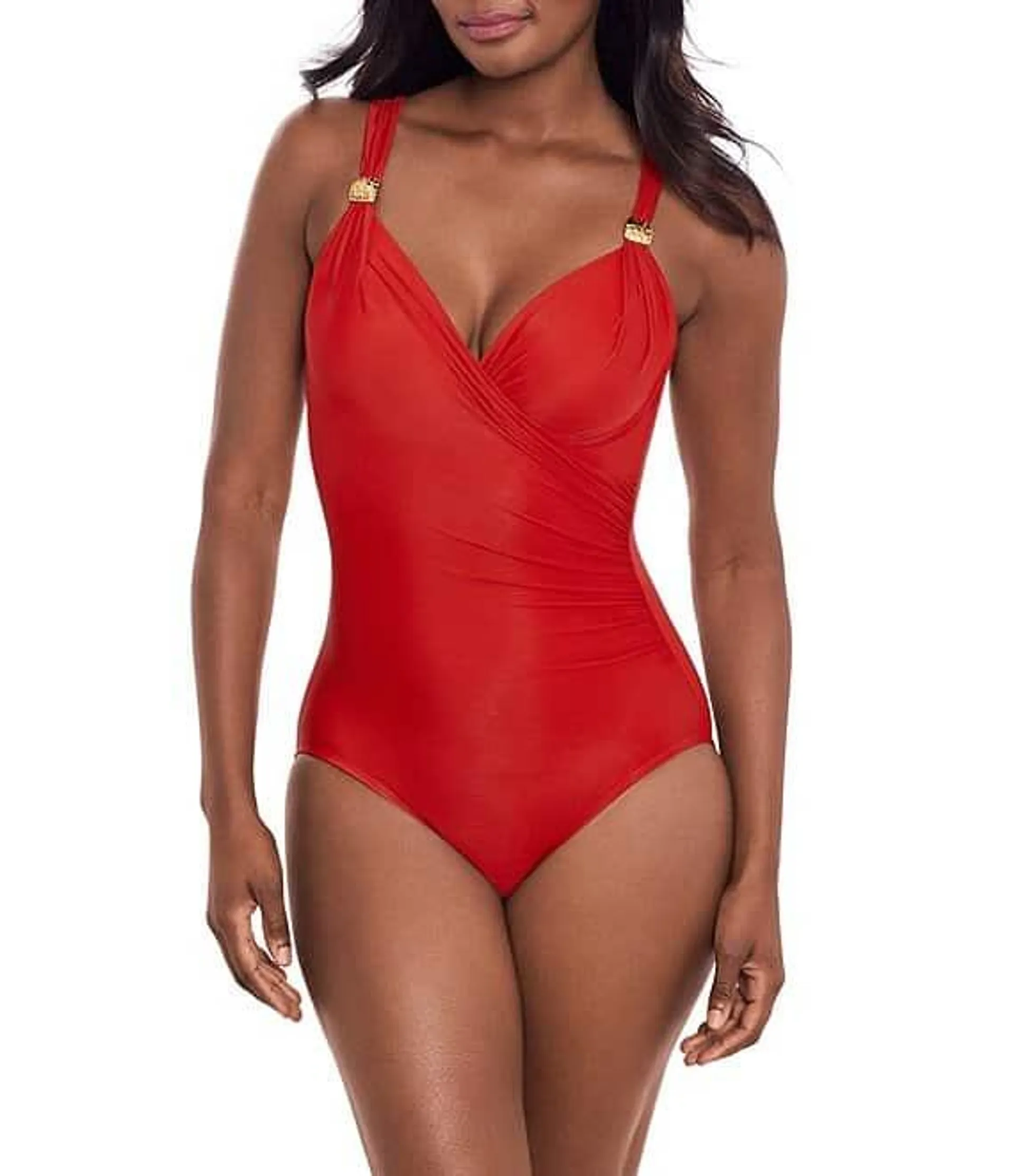 Razzle Dazzle Siren Underwire Shaping V-Neck One Piece Swimsuit