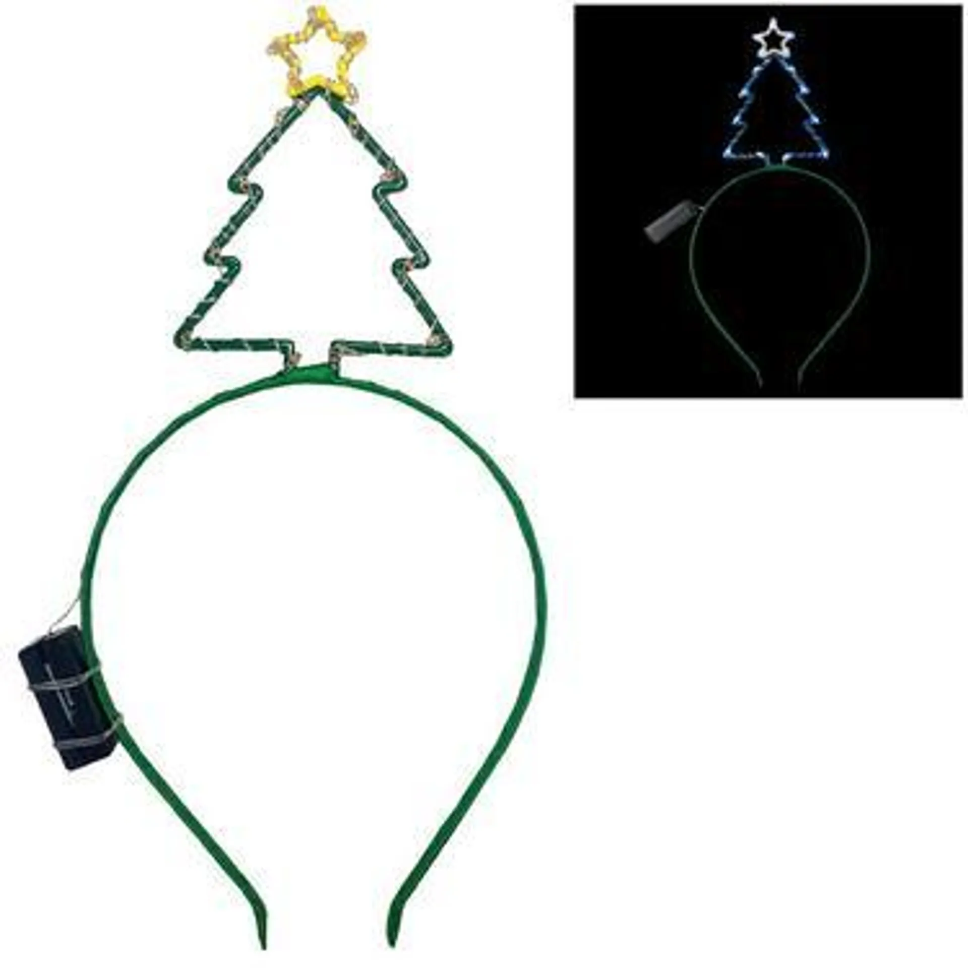 Light-Up Christmas Tree Outline Headband