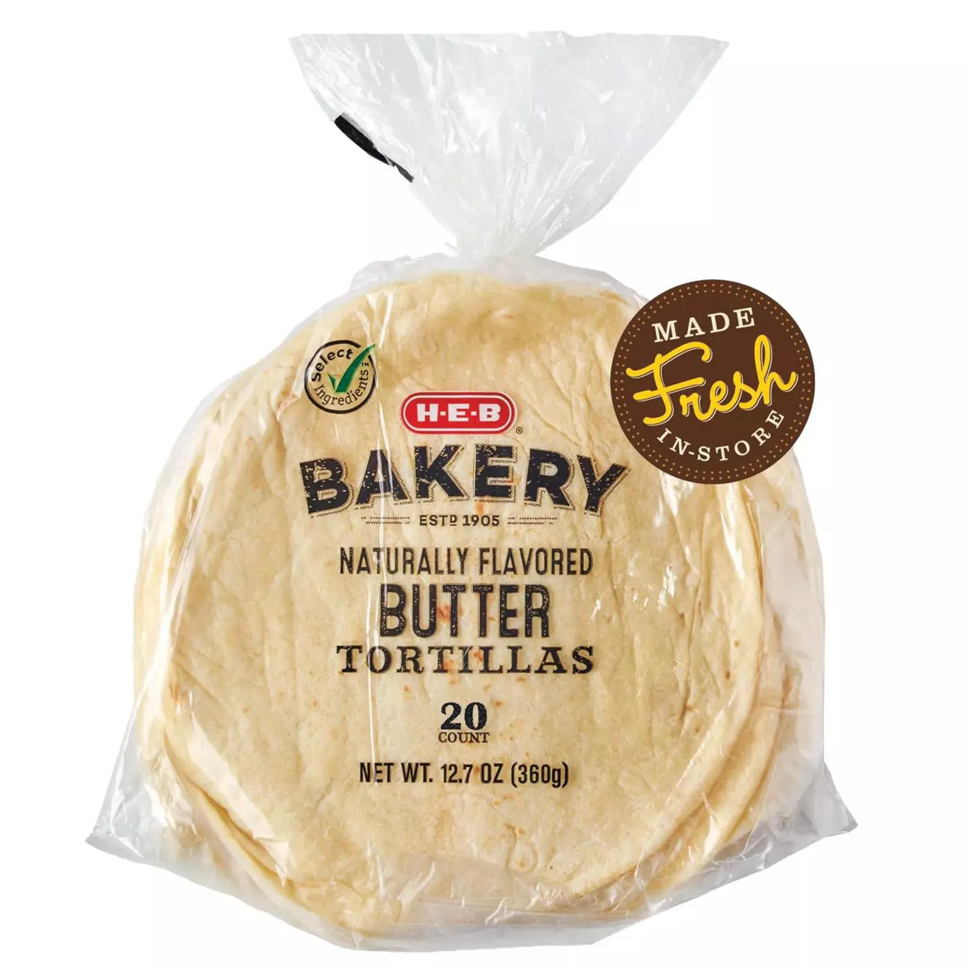 H‑E‑B Bakery Butter Flour Tortillas