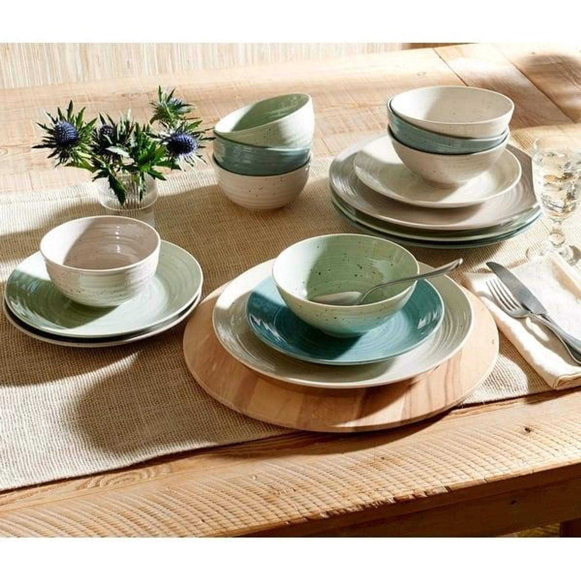 Sango Siterra Artist's Blend 16-Piece Stoneware Dinnerware Set